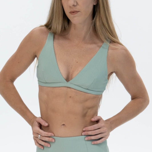 Triangle Textured Bikini Top - Pastel Green