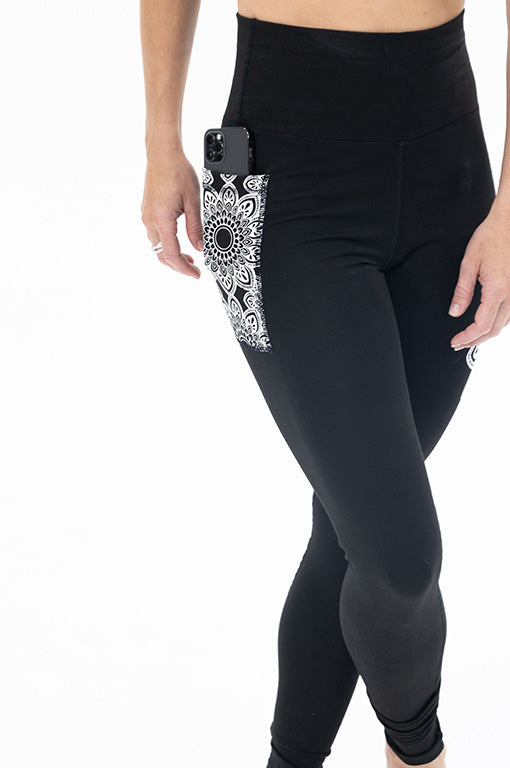Long Leggings - Mandala Black