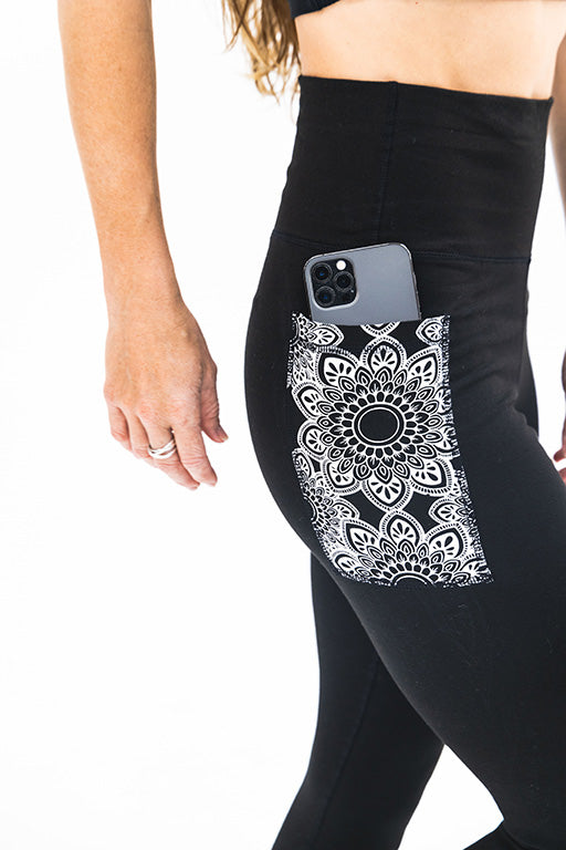 Long Leggings - Mandala Black