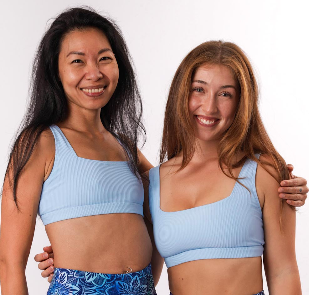 Crop Top Surf Bikini - Textured Baby Blue