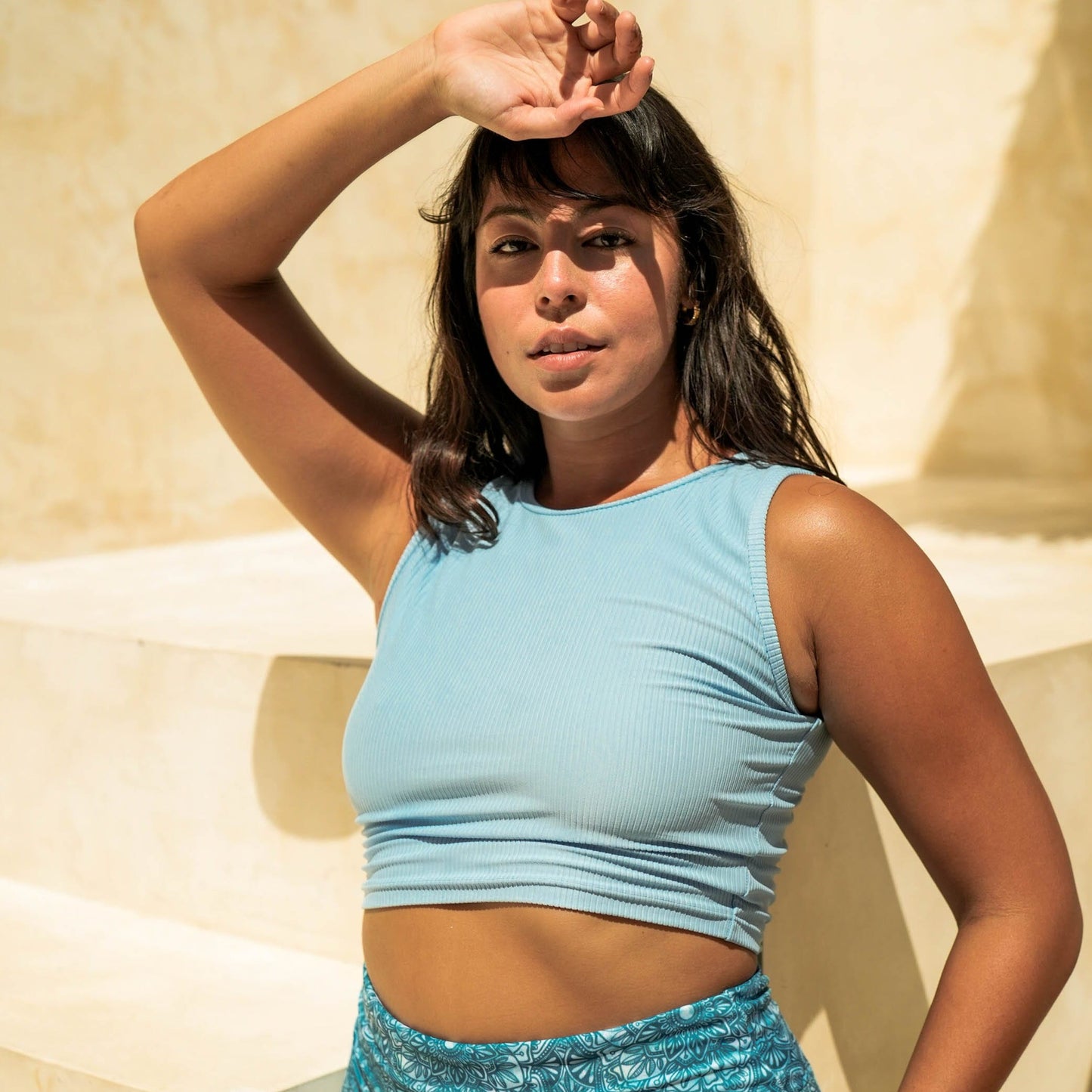 Cropped Tank Top - Baby Blue