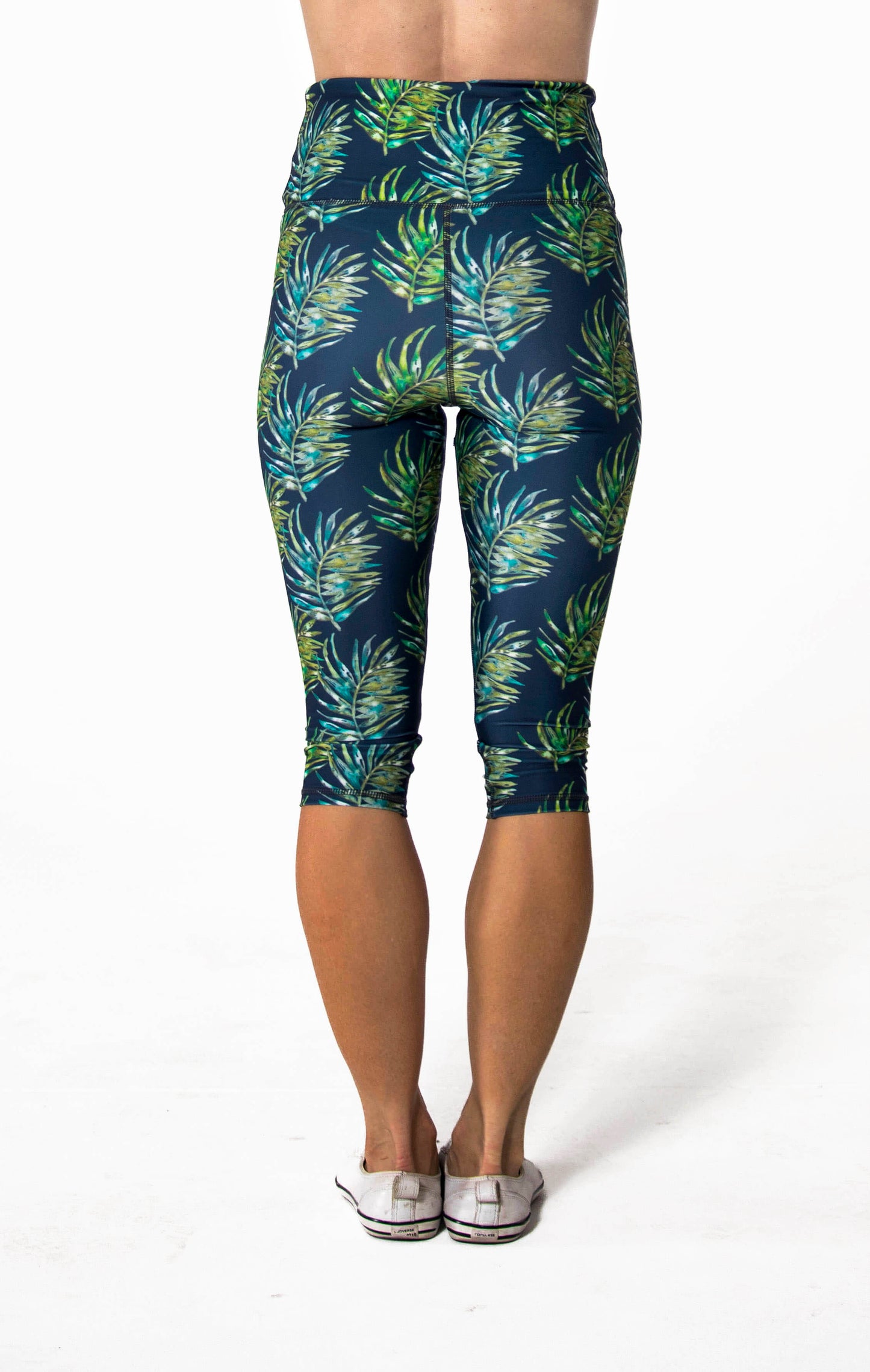 Capri Legging - Green Leaf Watercolour
