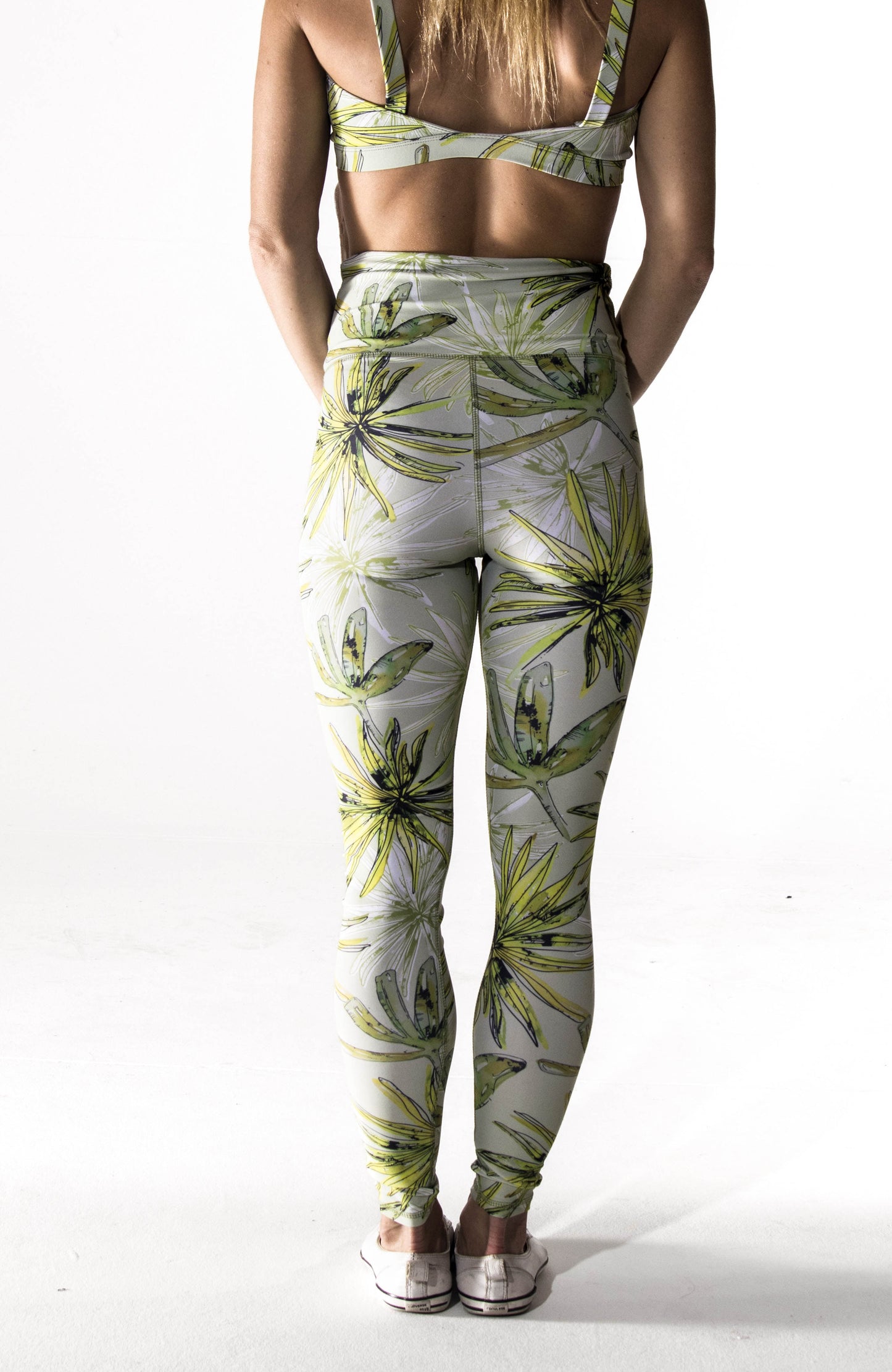 Long Legging - Green Leaf Watercolour