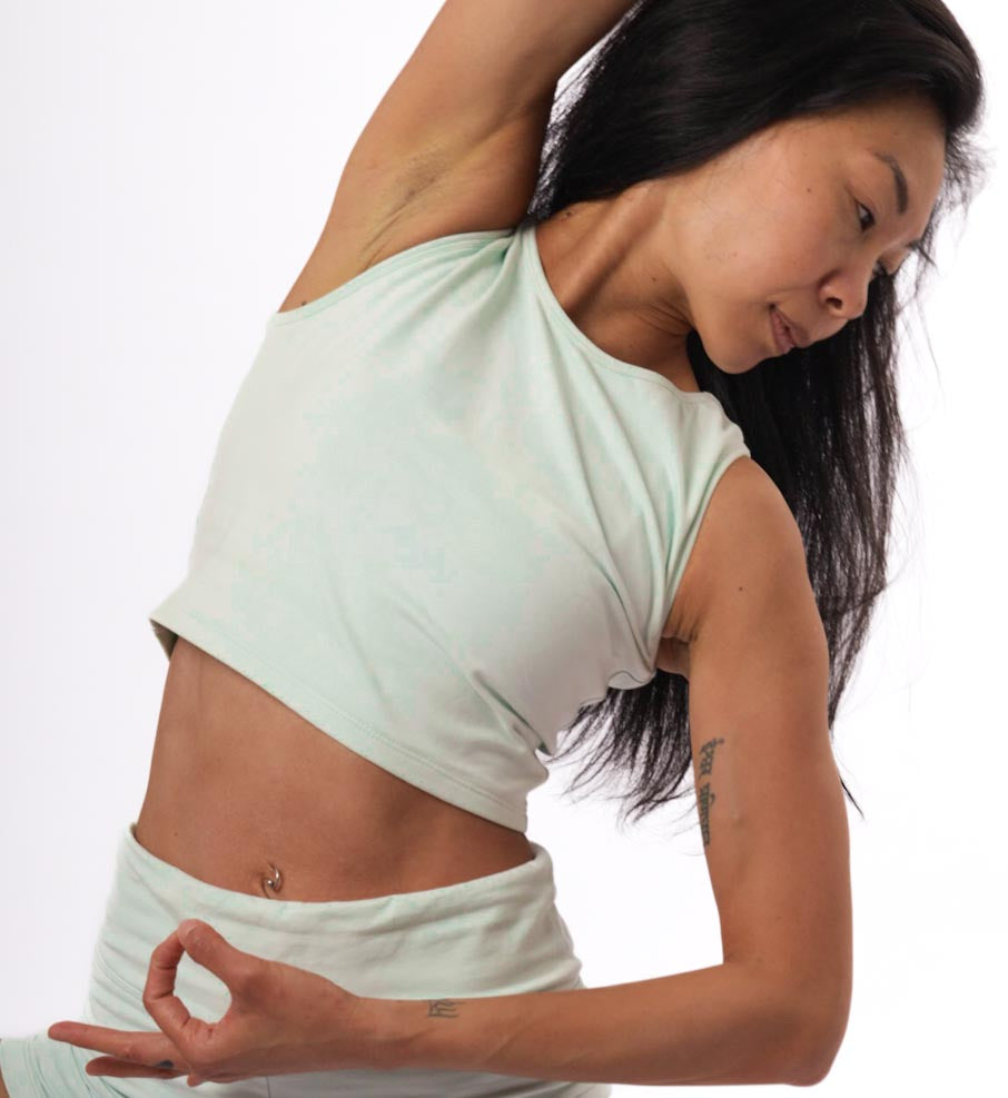 Cropped Tank Top - Green