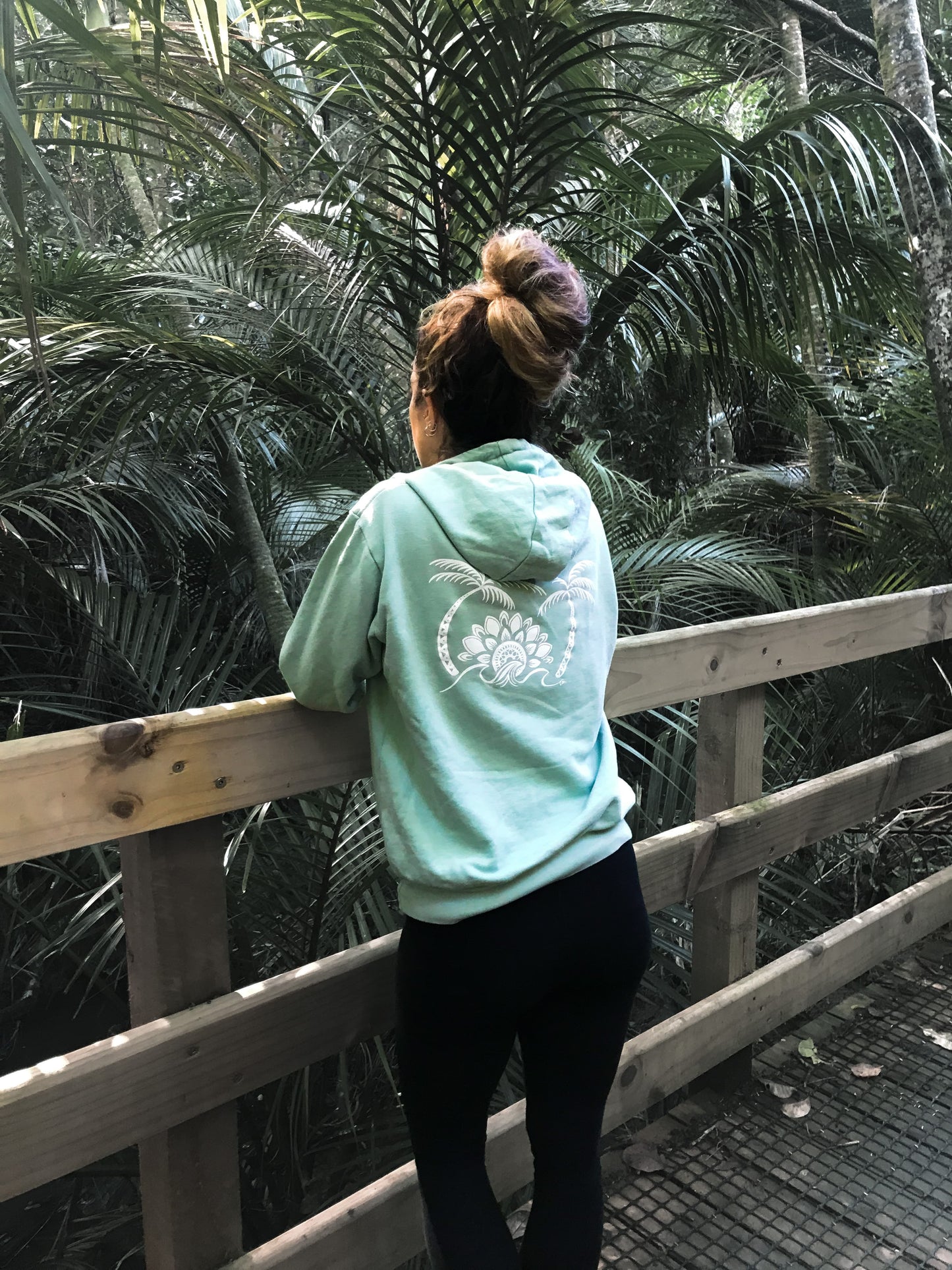 Hoodie Palm Tree Wave - Green