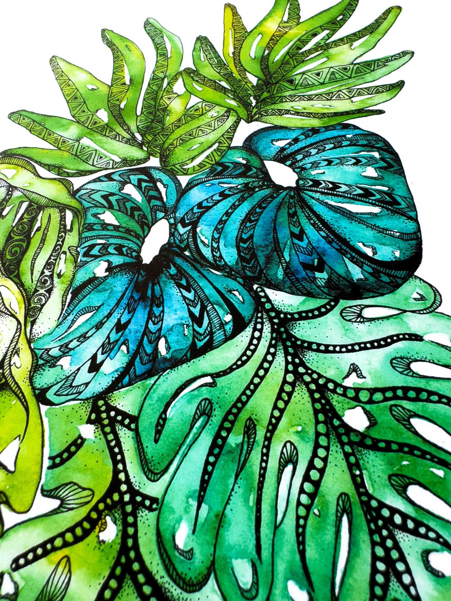 Leaf Mandala Watercolour