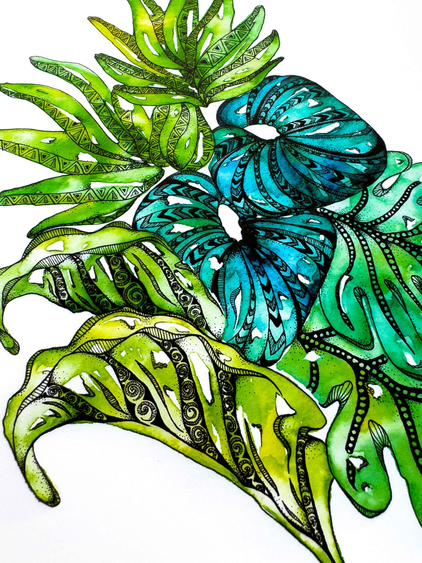 Leaf Mandala Watercolour