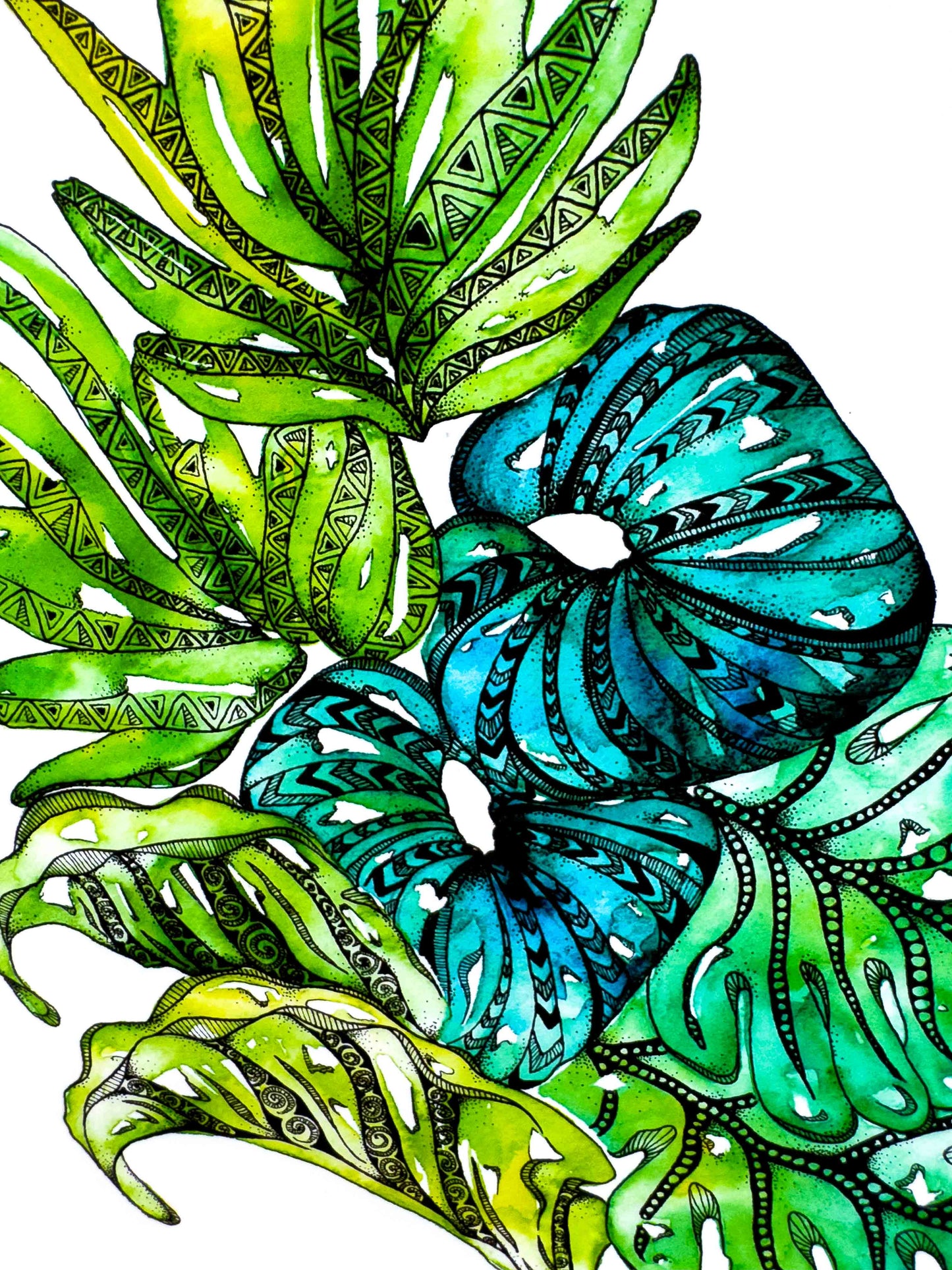 Leaf Mandala Watercolour