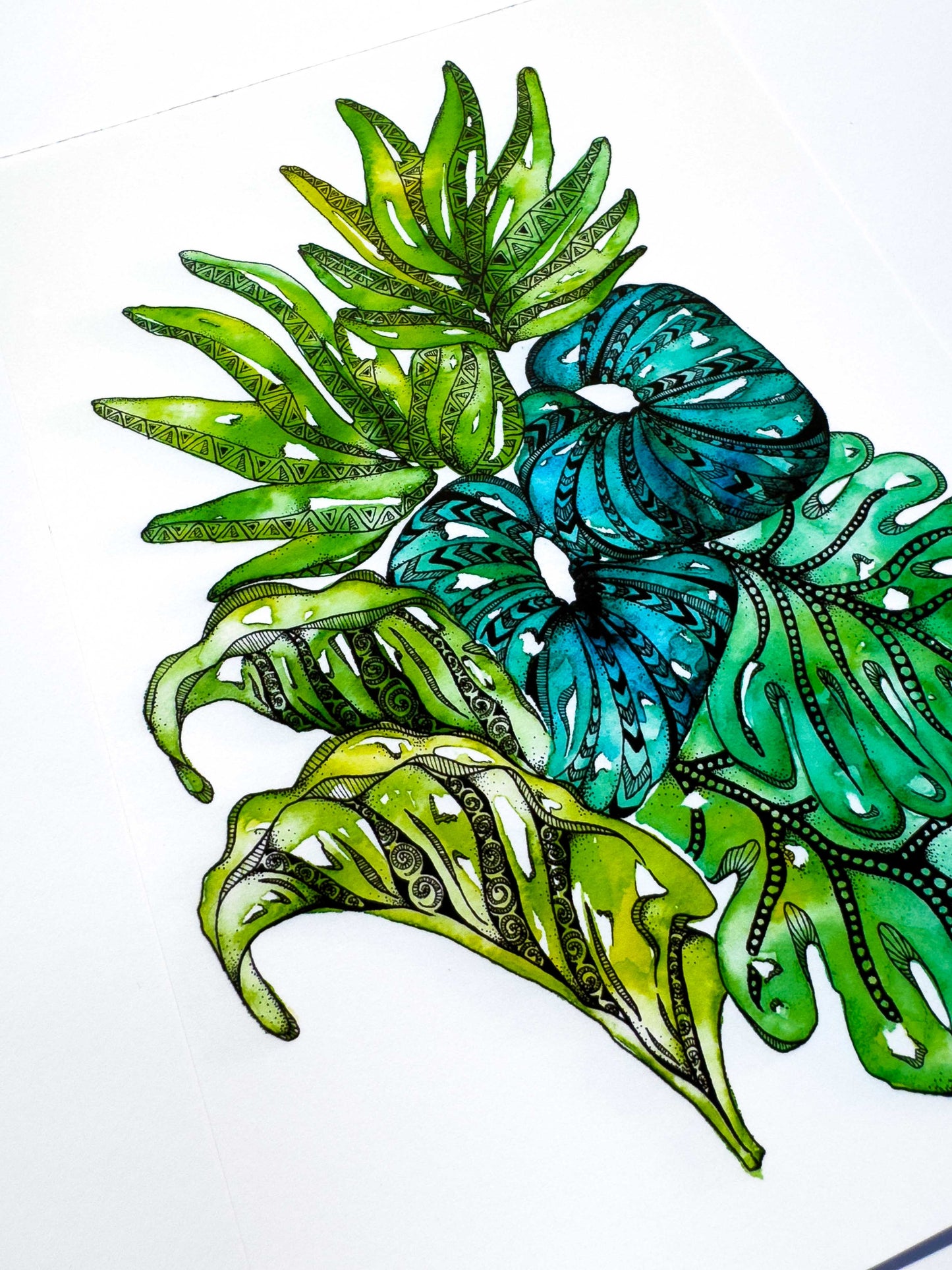 Leaf Mandala Watercolour