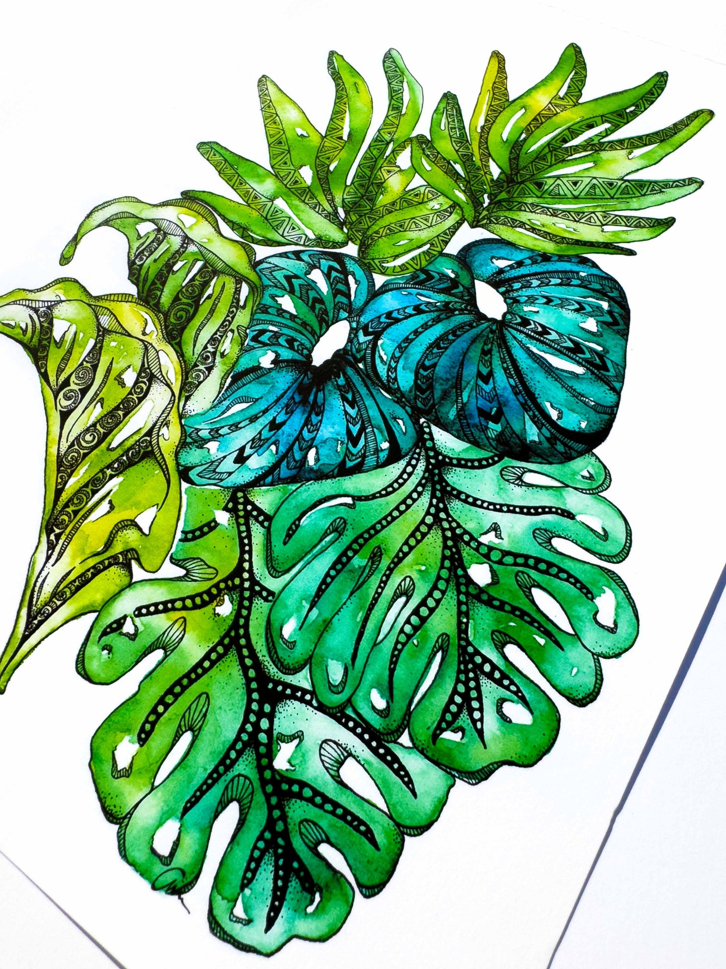 Leaf Mandala Watercolour