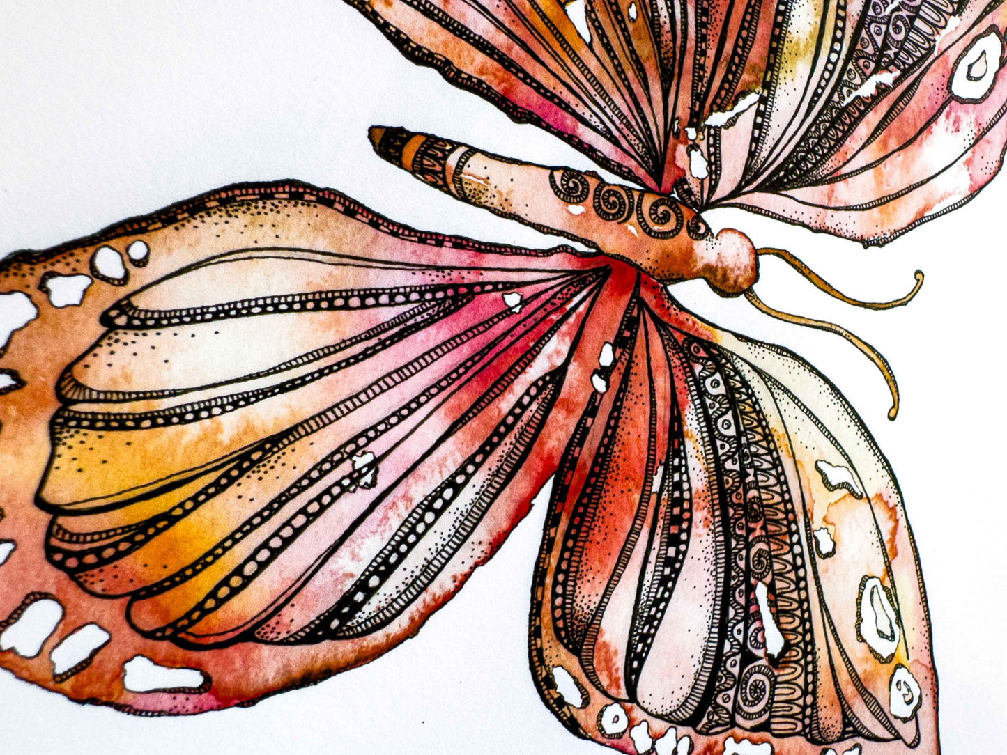 Butterfly Mandala Art Print – Earthy Watercolour Boho Wall Decor