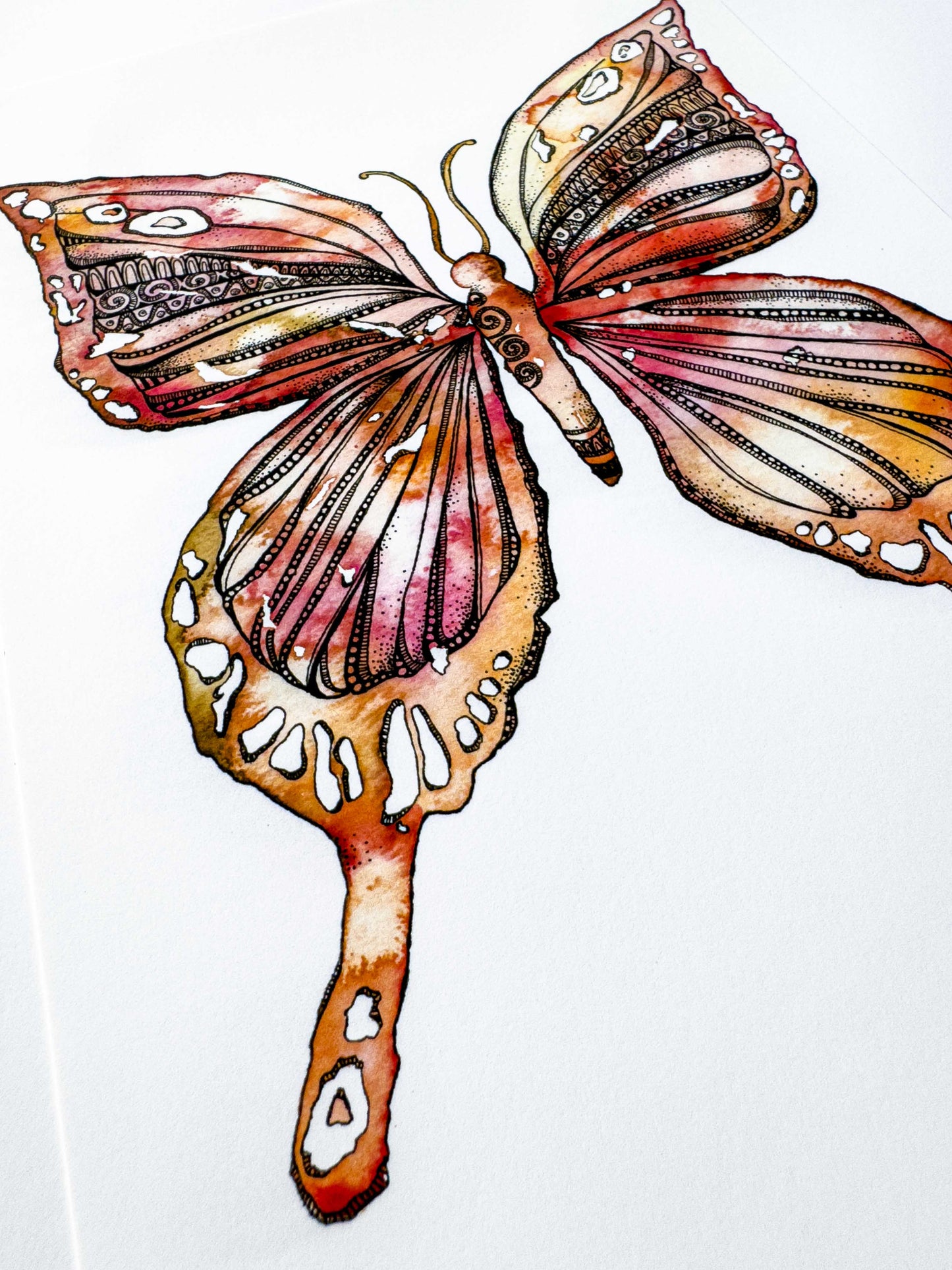 Butterfly Mandala Art Print – Earthy Watercolour Boho Wall Decor