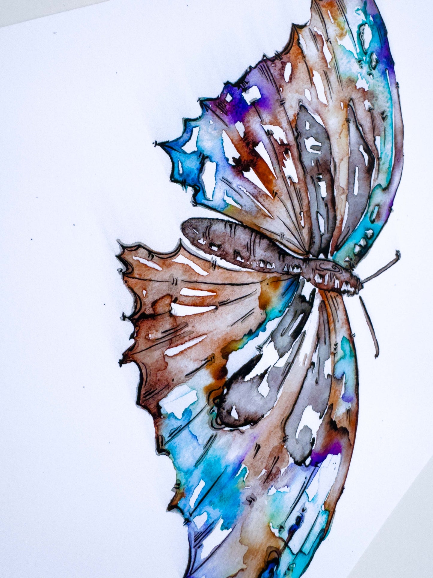 Butterfly Watercolour Art Print - Boho wall hanging