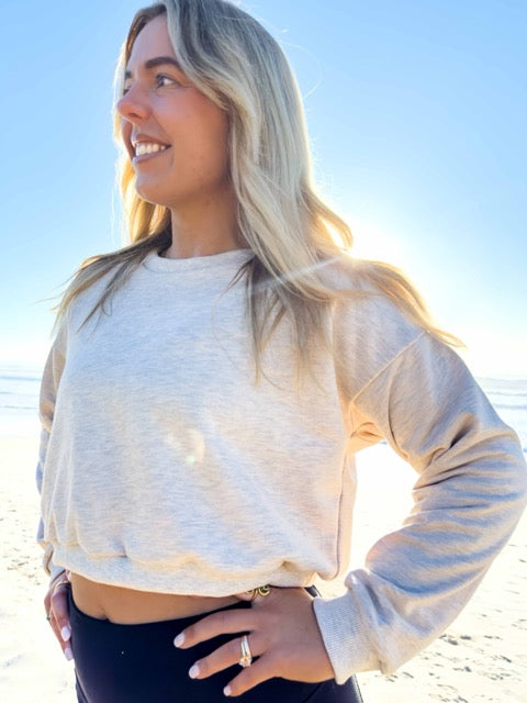 Organic Cotton Sweatshirt – Beige with Mandala Motif Graphic