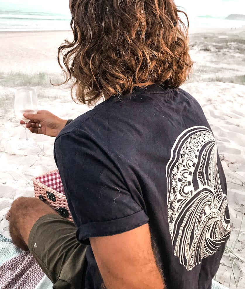T-Shirt Wave Mandala - Navy