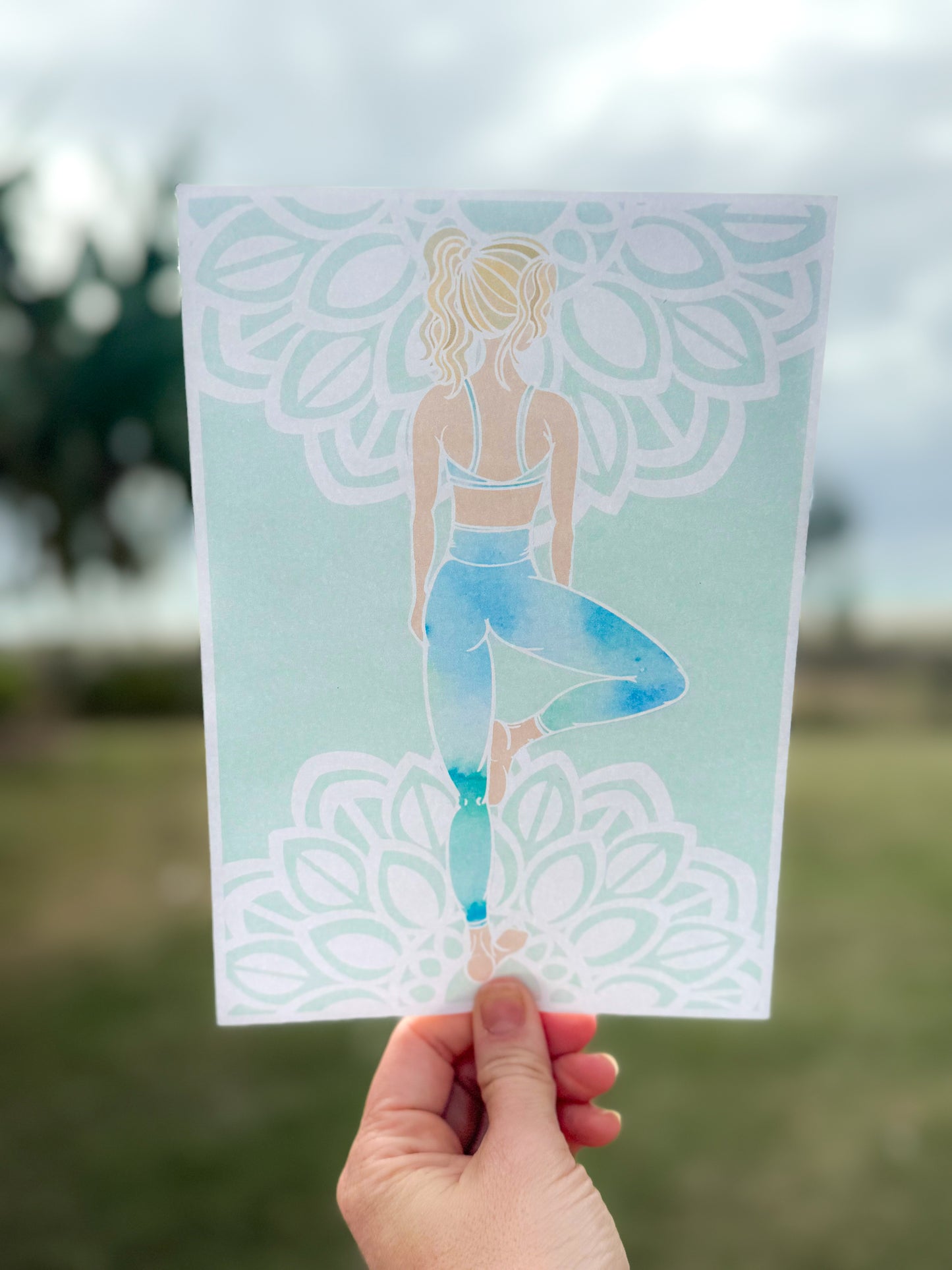 Yoga Art Print "Tree Pose – Vrksāsana – Hand-Drawn Art Illustration Print