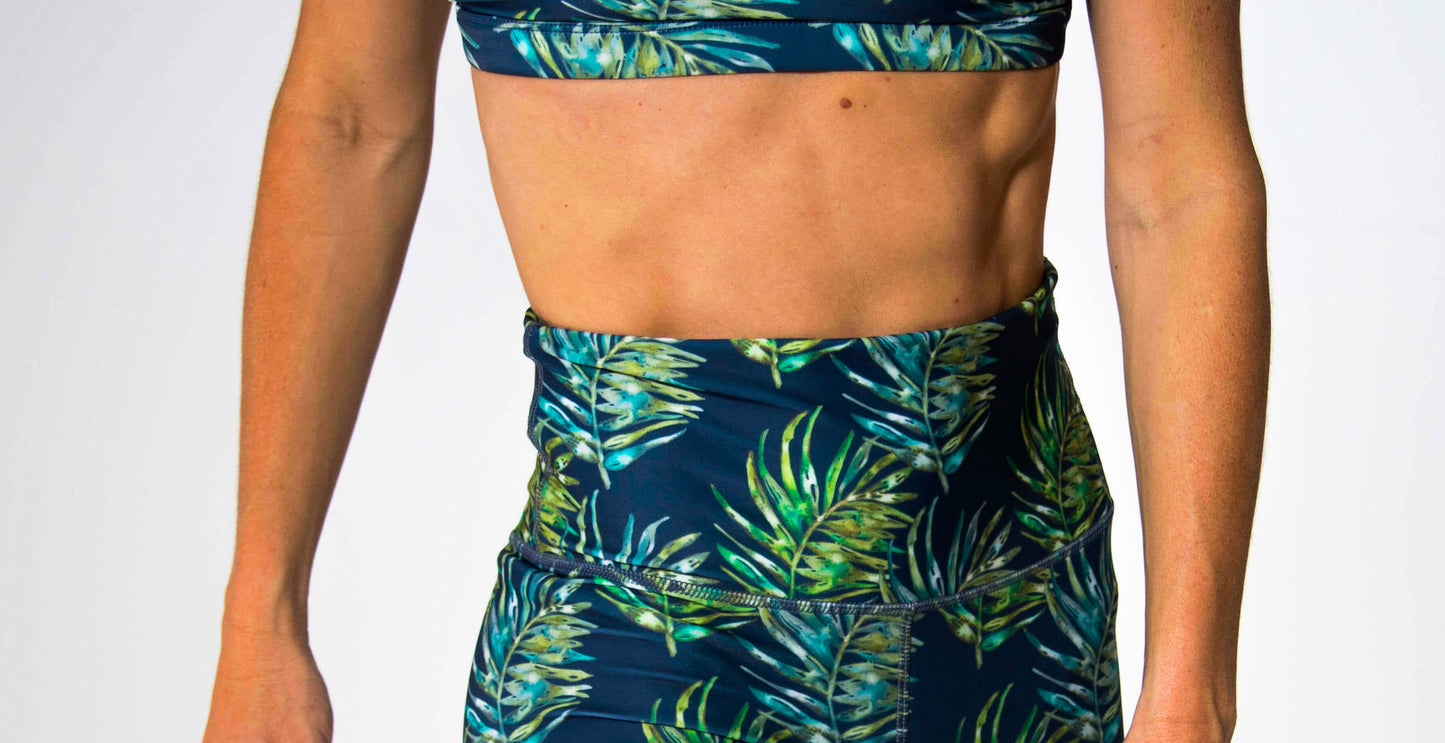 Capri Legging - Green Leaf Watercolour