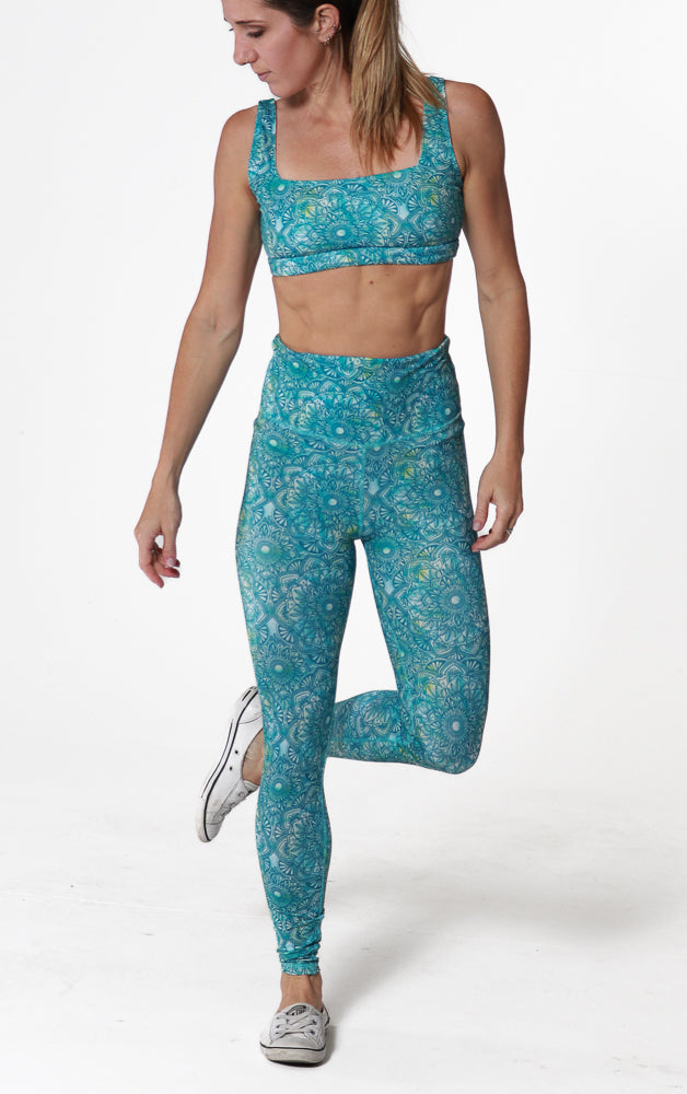 Long Legging - Mandala Turquoise Watercolour