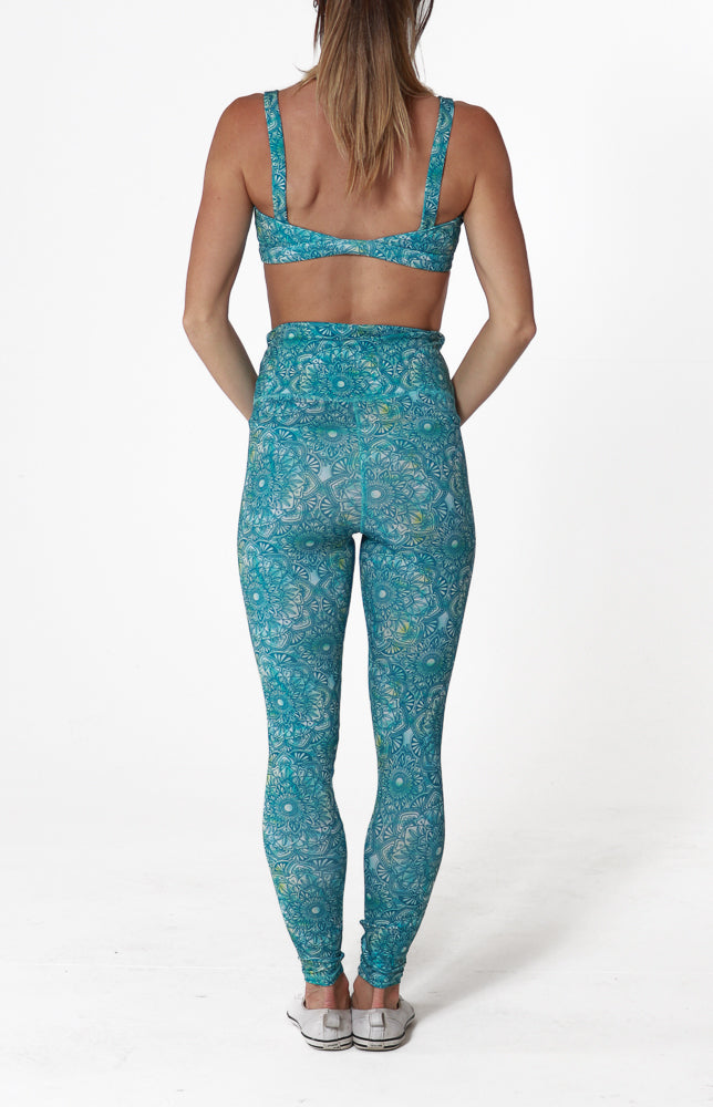 Long Legging - Mandala Turquoise Watercolour