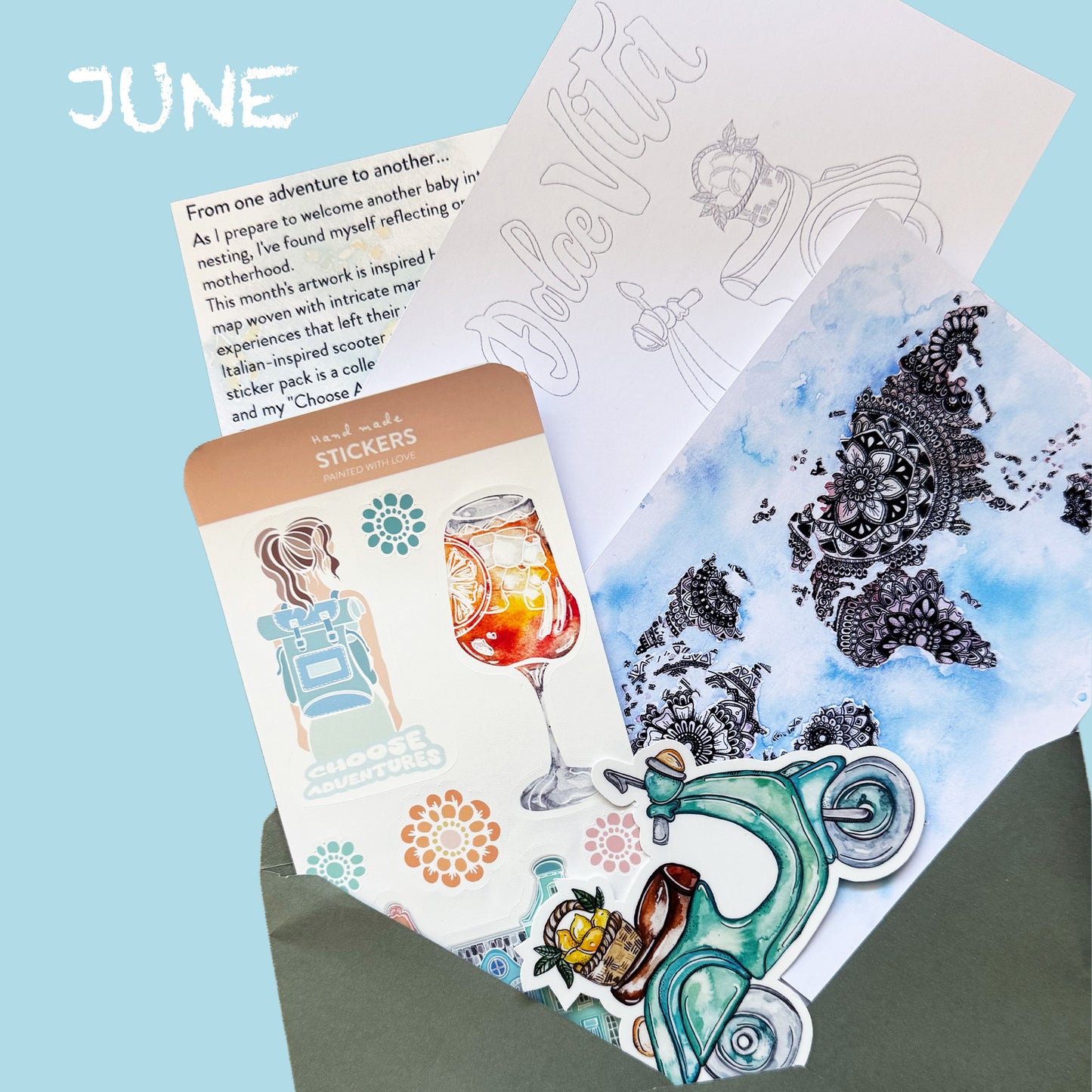 Snail Mail Club JUN By Trevena - slow art and mindful moments for your letterbox