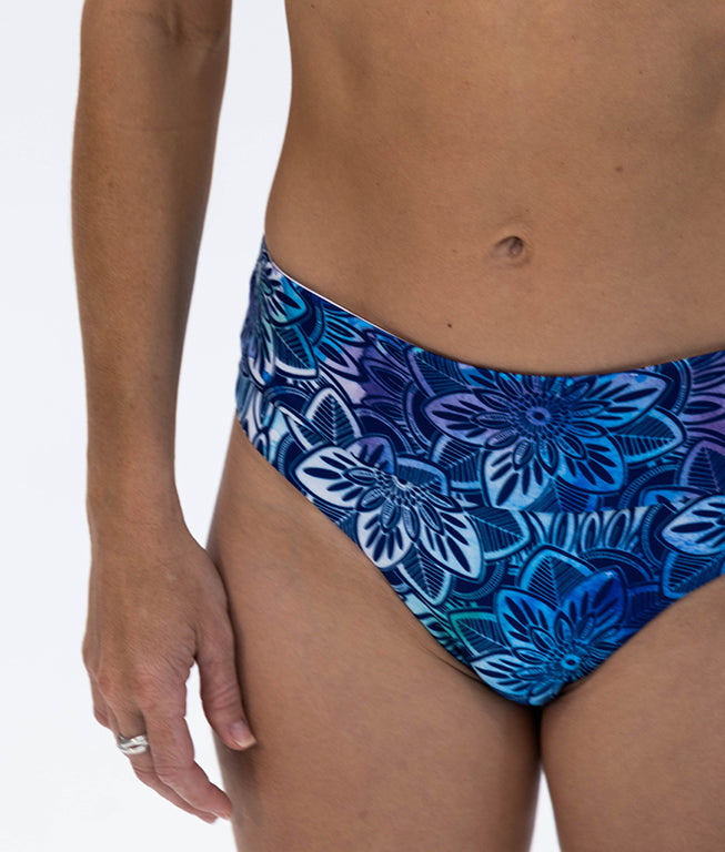 Mid-Waist Bikini - Mandala Blue