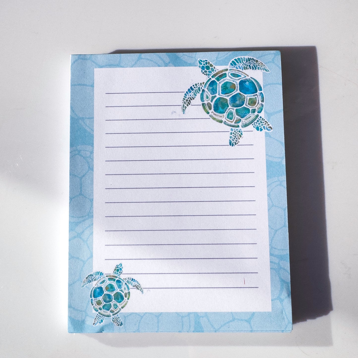 Turtle Note Pad – Ocean Inspired Art Illustration note Book – in situ