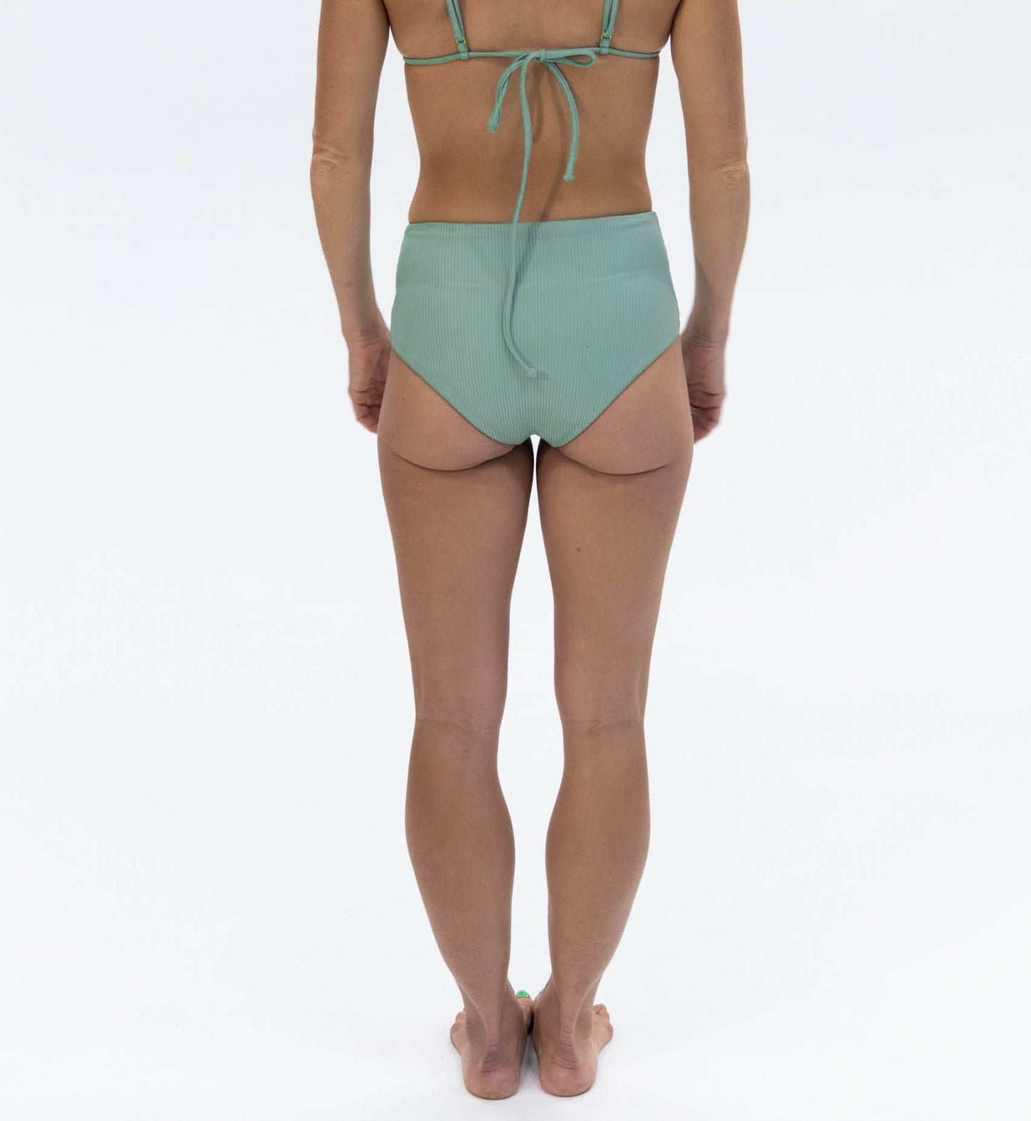 Bikini Bottom High-Waist - Textured Pastel Green