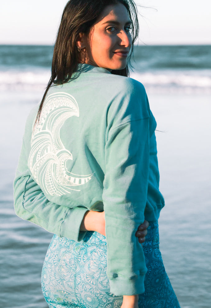 Sweatshirt Wave Mandala - Teal