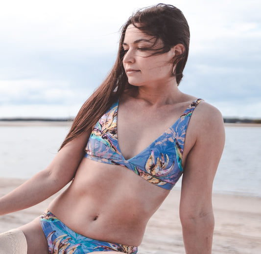Triangle Patterned Bikini Top - Bird of Paradise