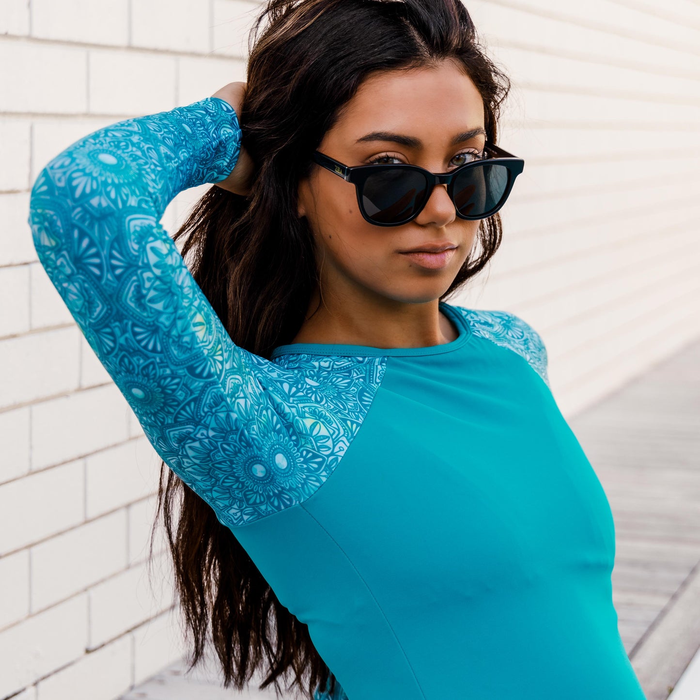 Surf Suit - Turquoise Blue Mandala Pattern