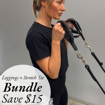 Black Organic Cotton Leggings & Black Stretch T-shirt Set – Activewear Bundle