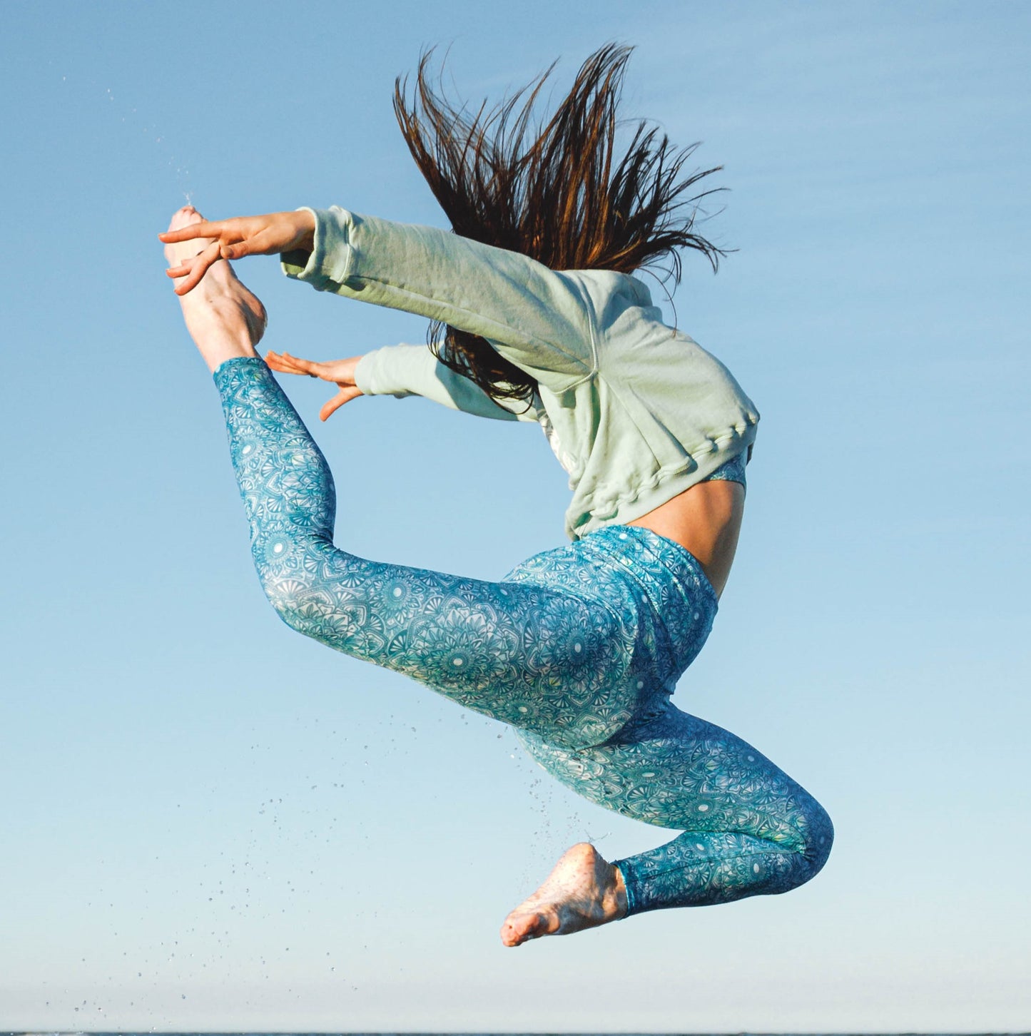 Long Legging - Mandala Turquoise Watercolour