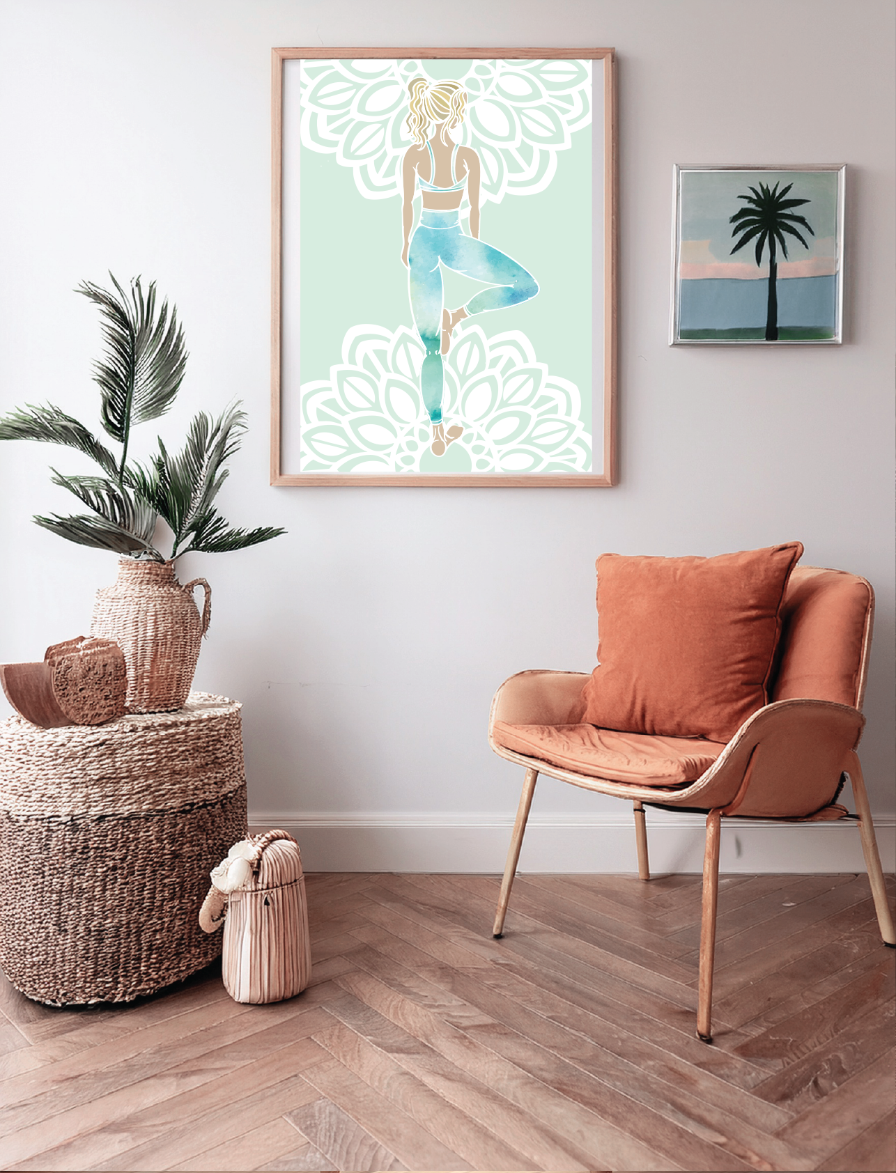 Yoga Art Print "Tree Pose – Vrksāsana – Hand-Drawn Art Illustration Print