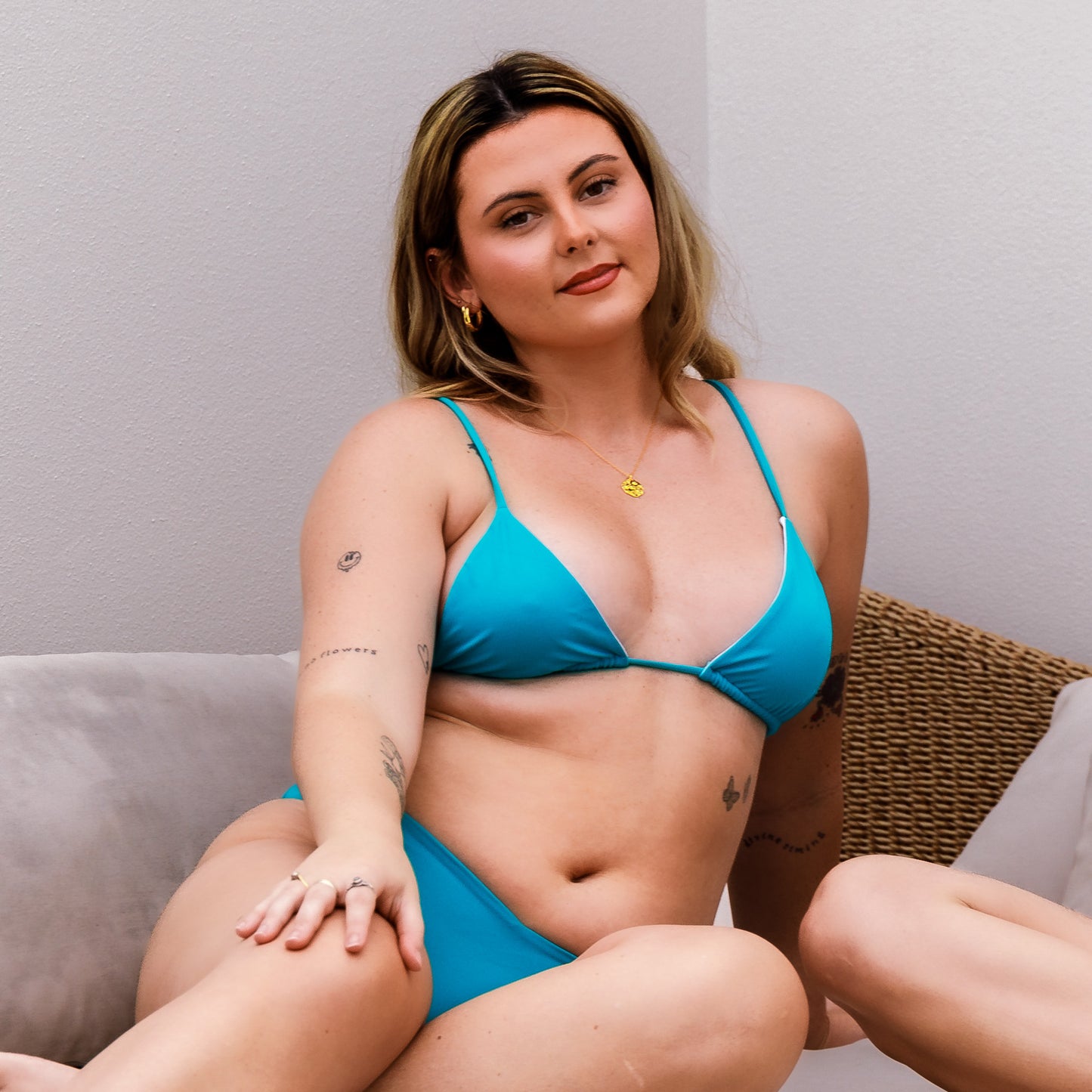 String Bikini Top - Turquoise Teal Green