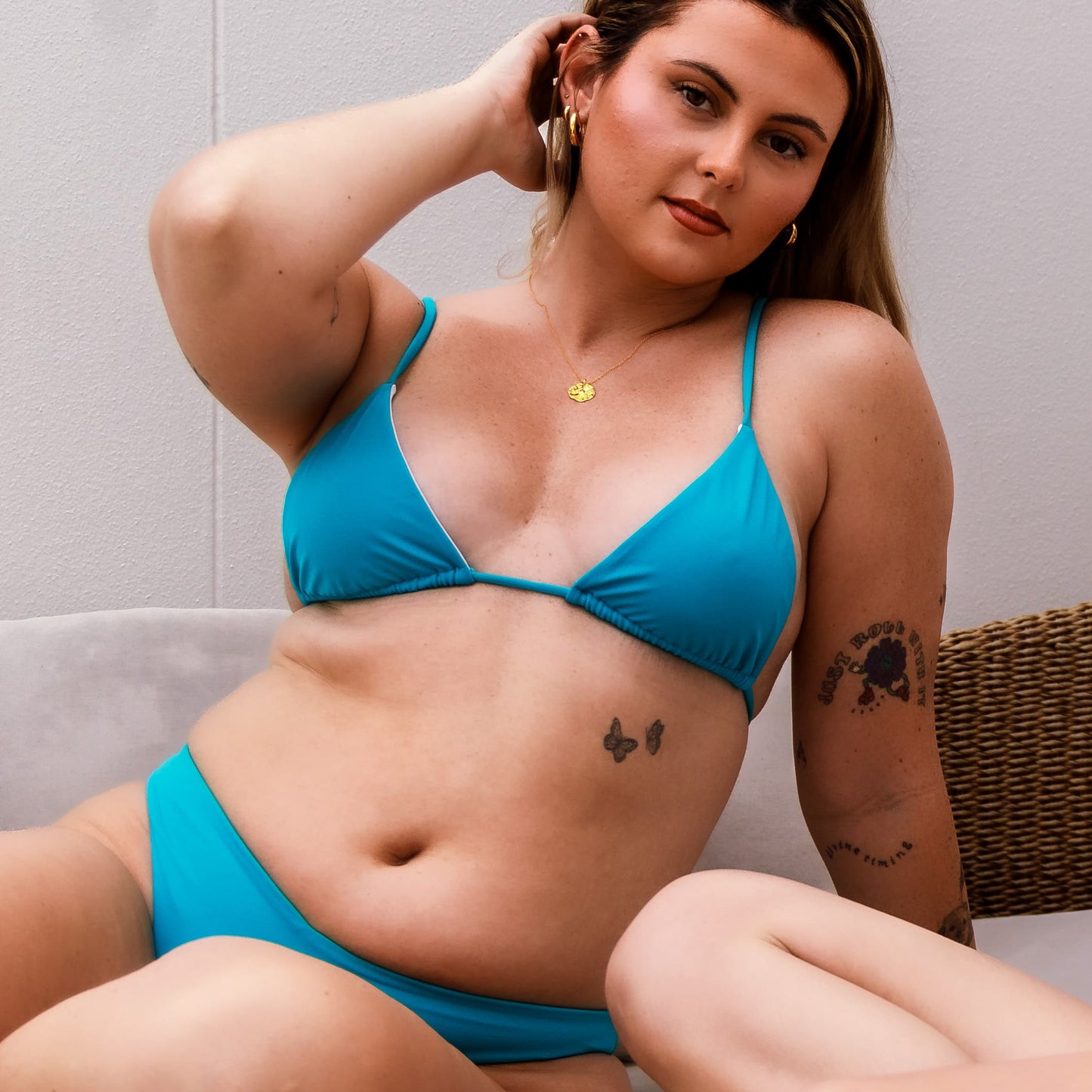 String Bikini Top - Turquoise Teal Green