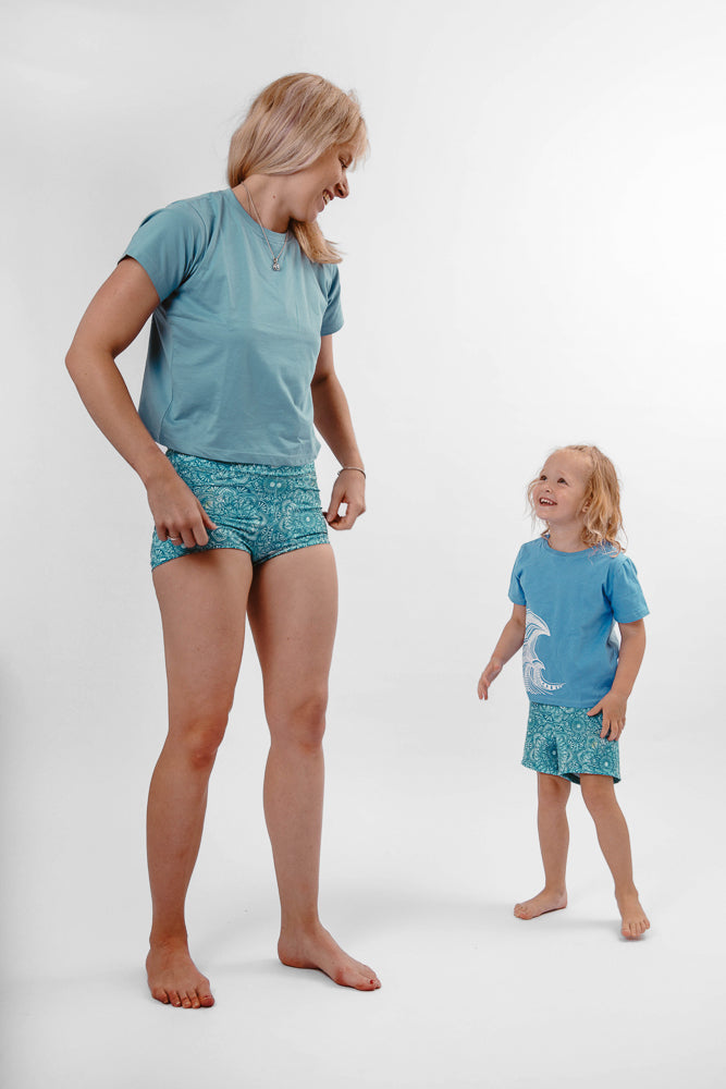 Kids T-Shirt Wave Mandala - Blue