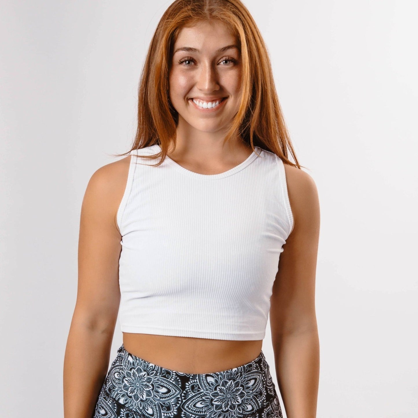 Cropped Tank Top - White