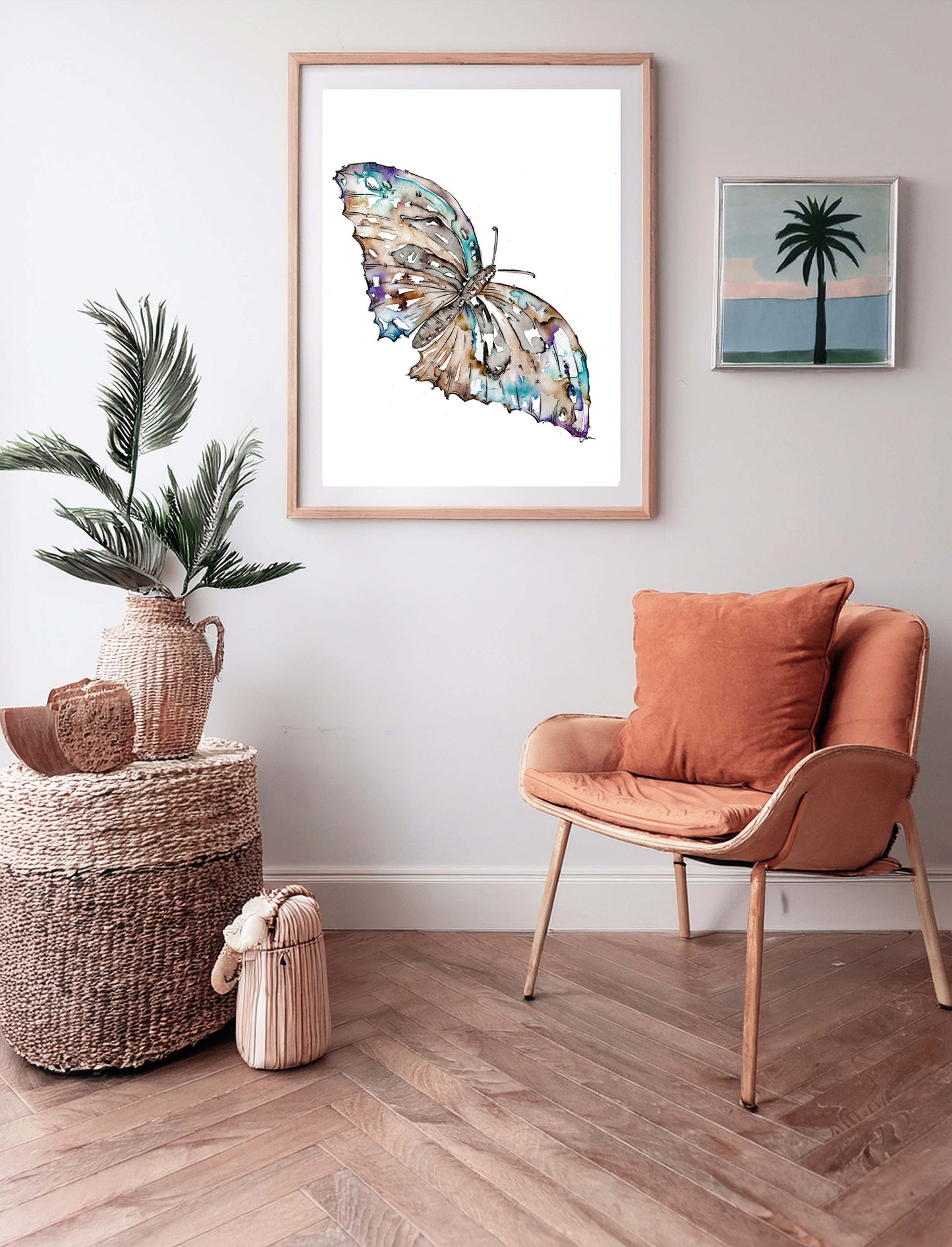 Butterfly Watercolour Art Print - Boho wall hanging