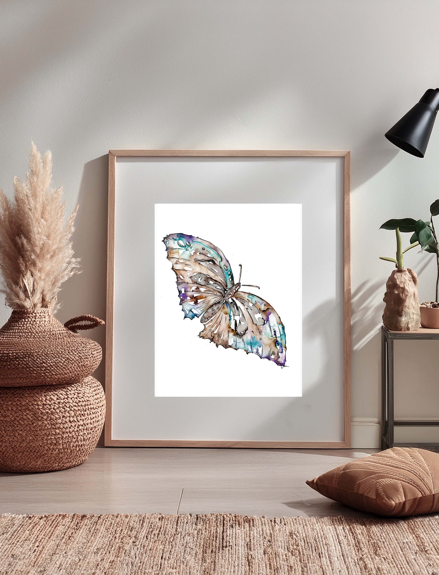 Butterfly Watercolour Art Print - Boho wall hanging
