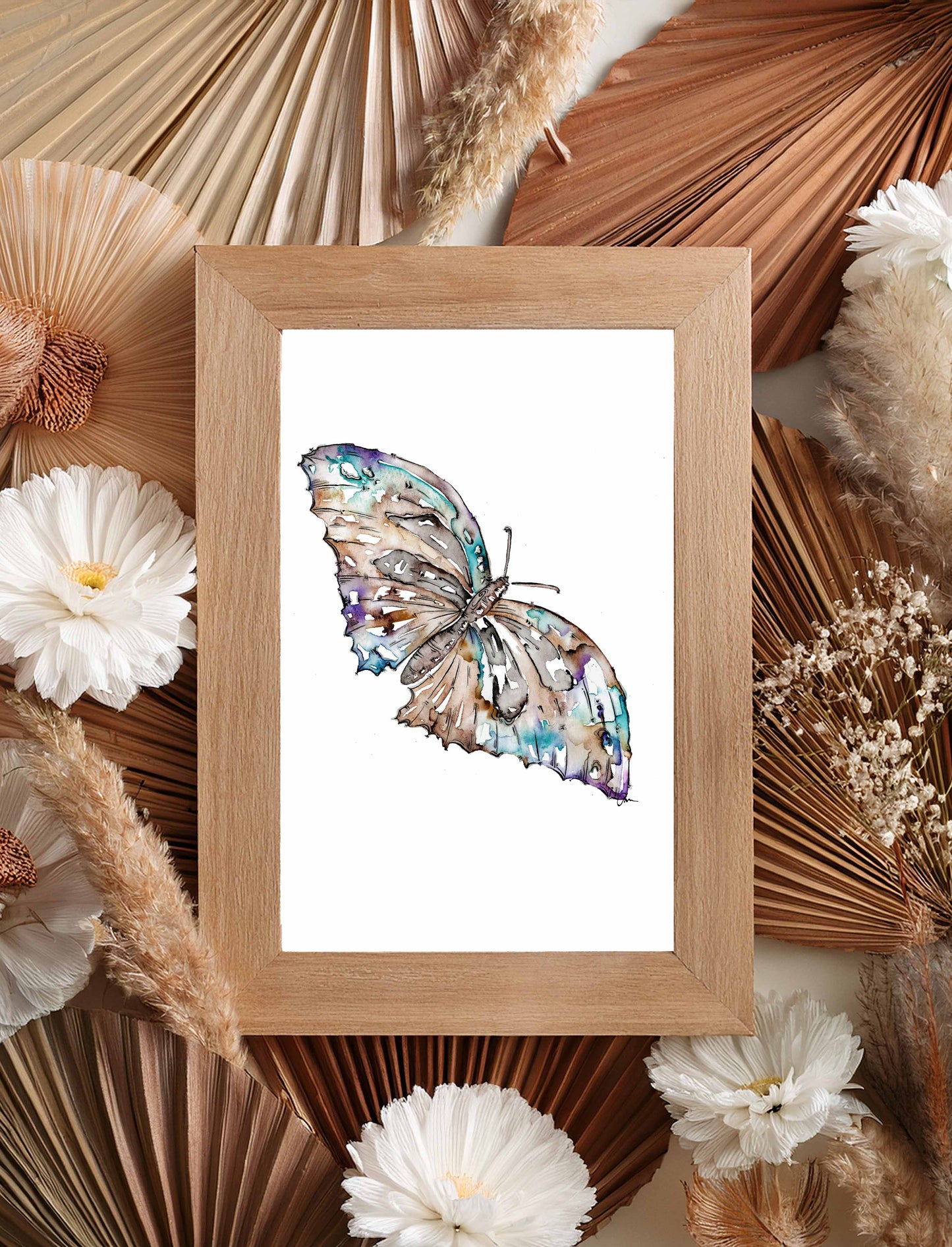 Butterfly Watercolour Art Print - Boho wall hanging