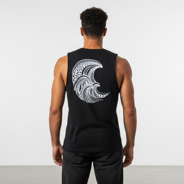 Muscle Singlet Wave - Stone Washed Black