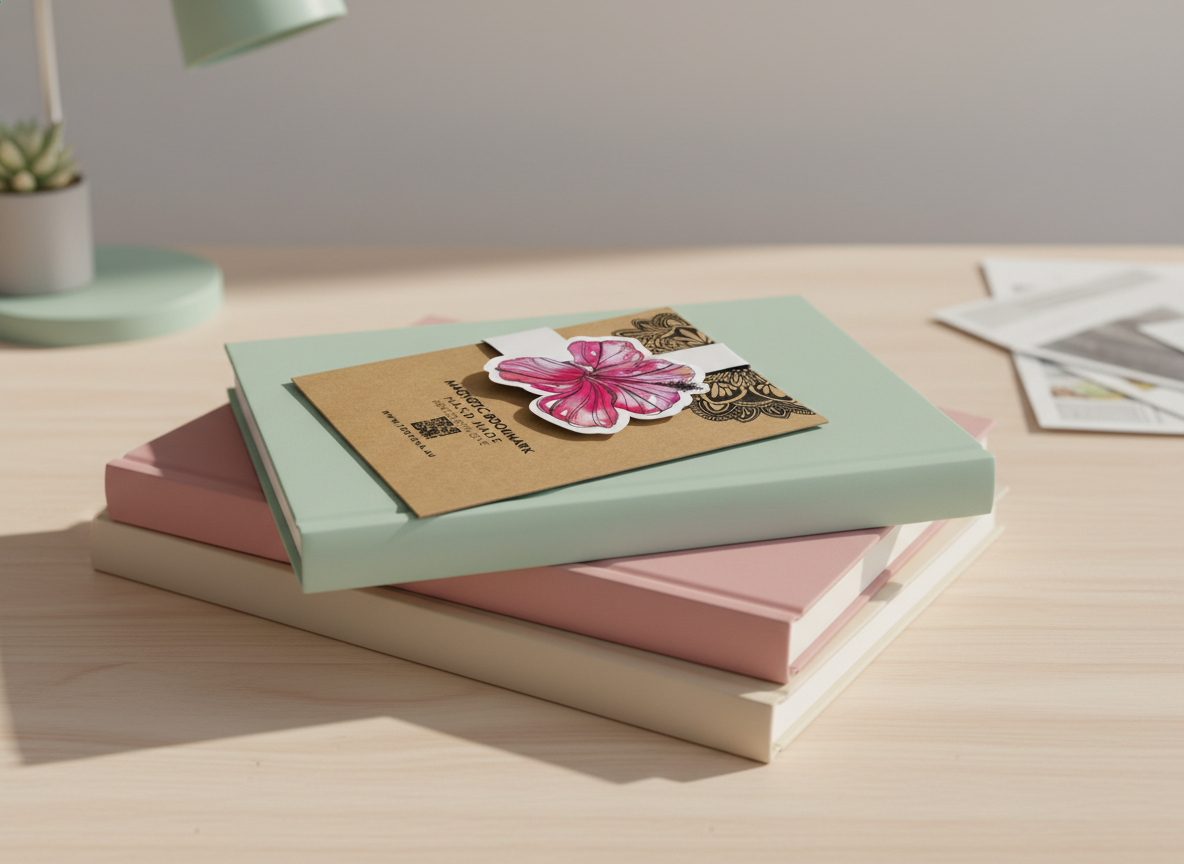 Hibiscus Flower Magnetic Book Mark – Watercolour Tropical Flora Art Illustration