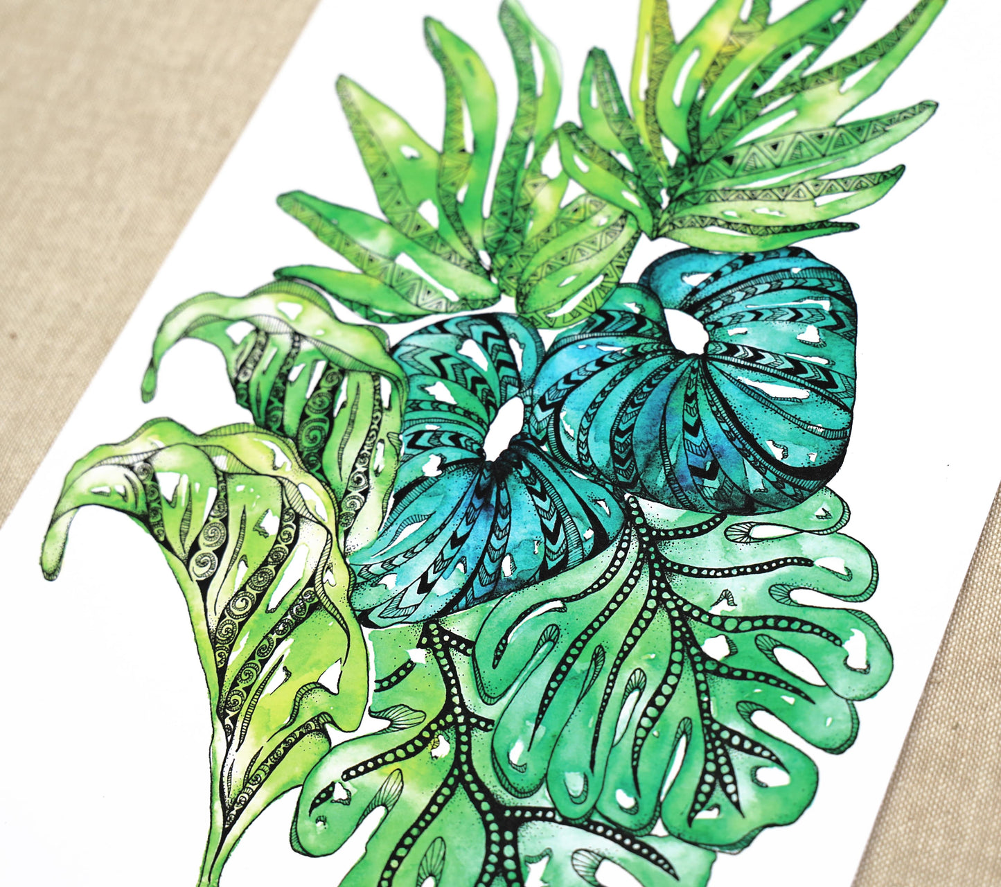 Leaf Mandala Watercolour