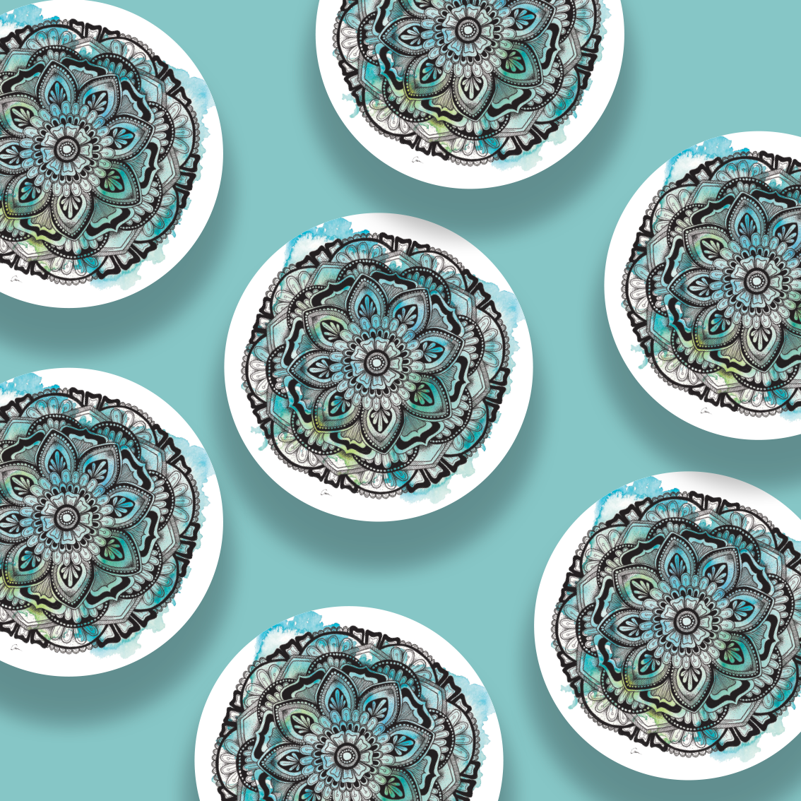 Mandala Watercolour Vinyl Sticker