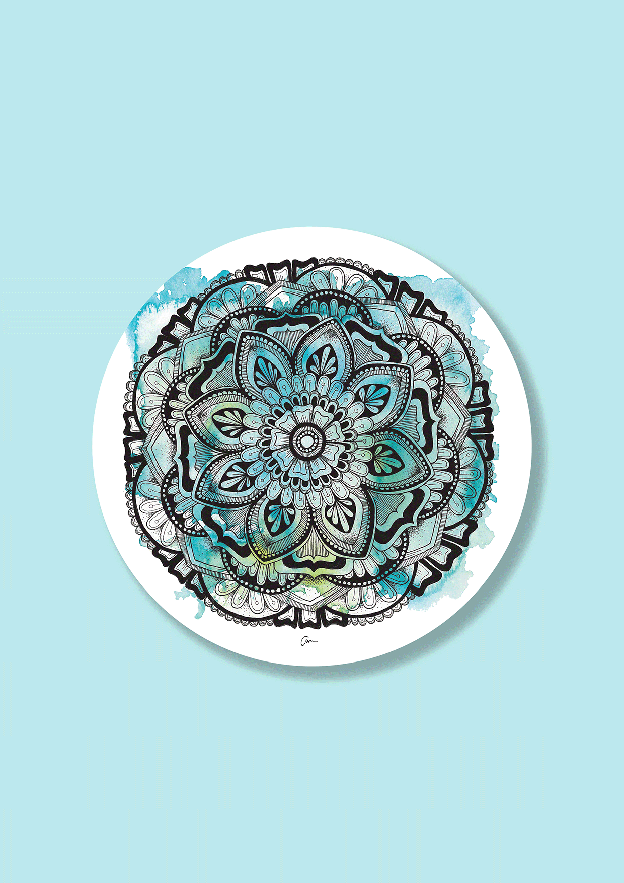Mandala Watercolour Vinyl Sticker