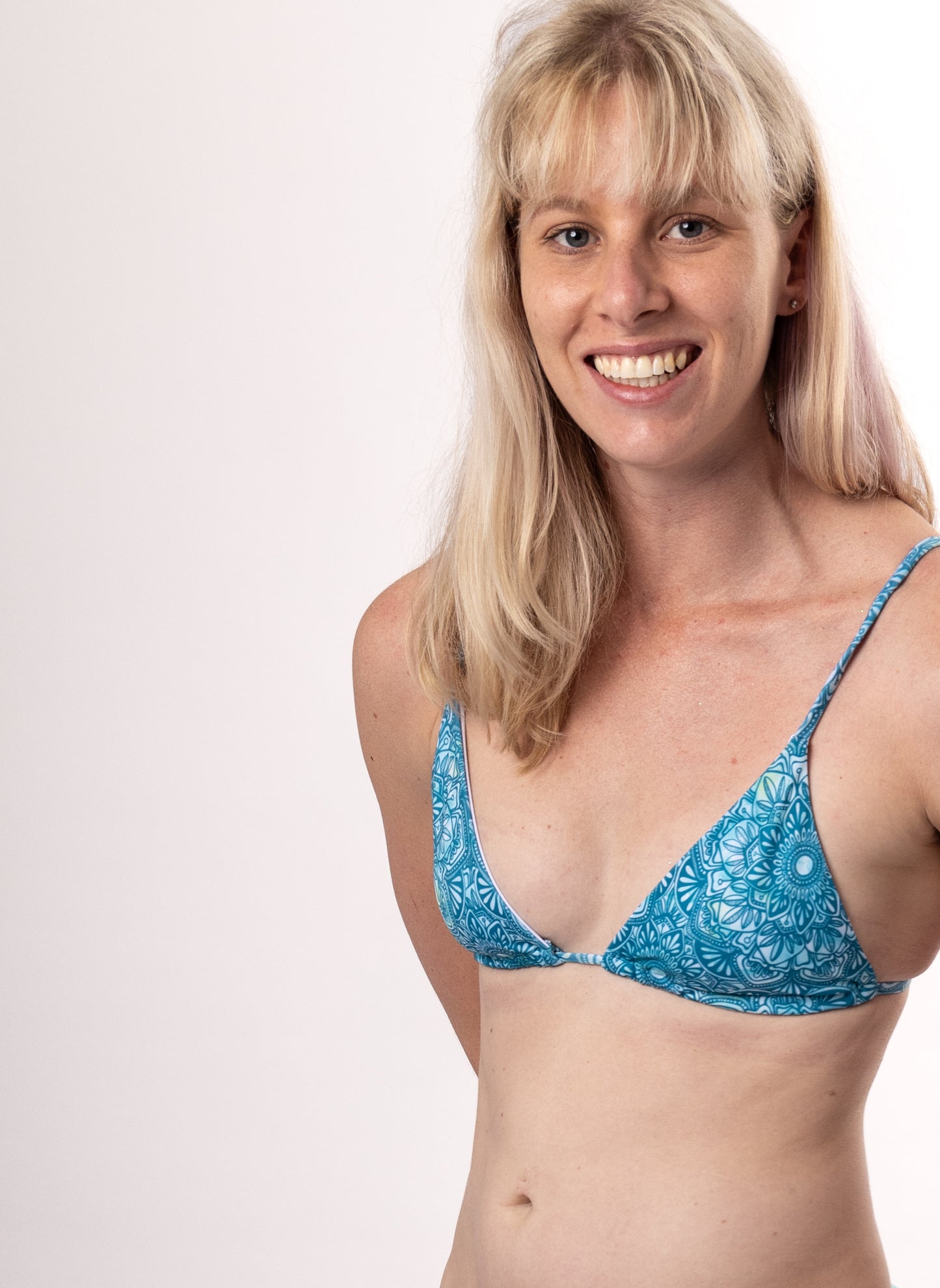 String Bikini Top - Turquoise Blue Mandala