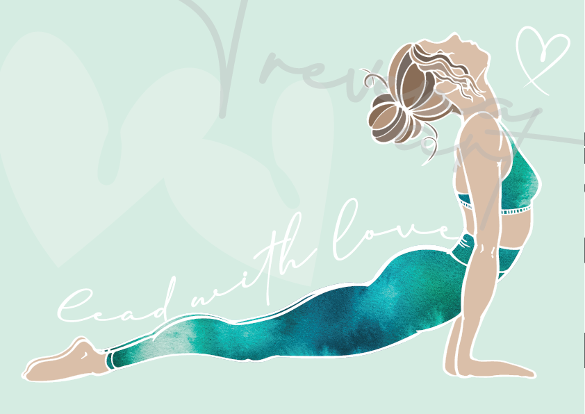 Yoga Art Print Upward Dog  | Urdhva Mukha Śvānāsana Hand-Drawn Illustration with yoga quote