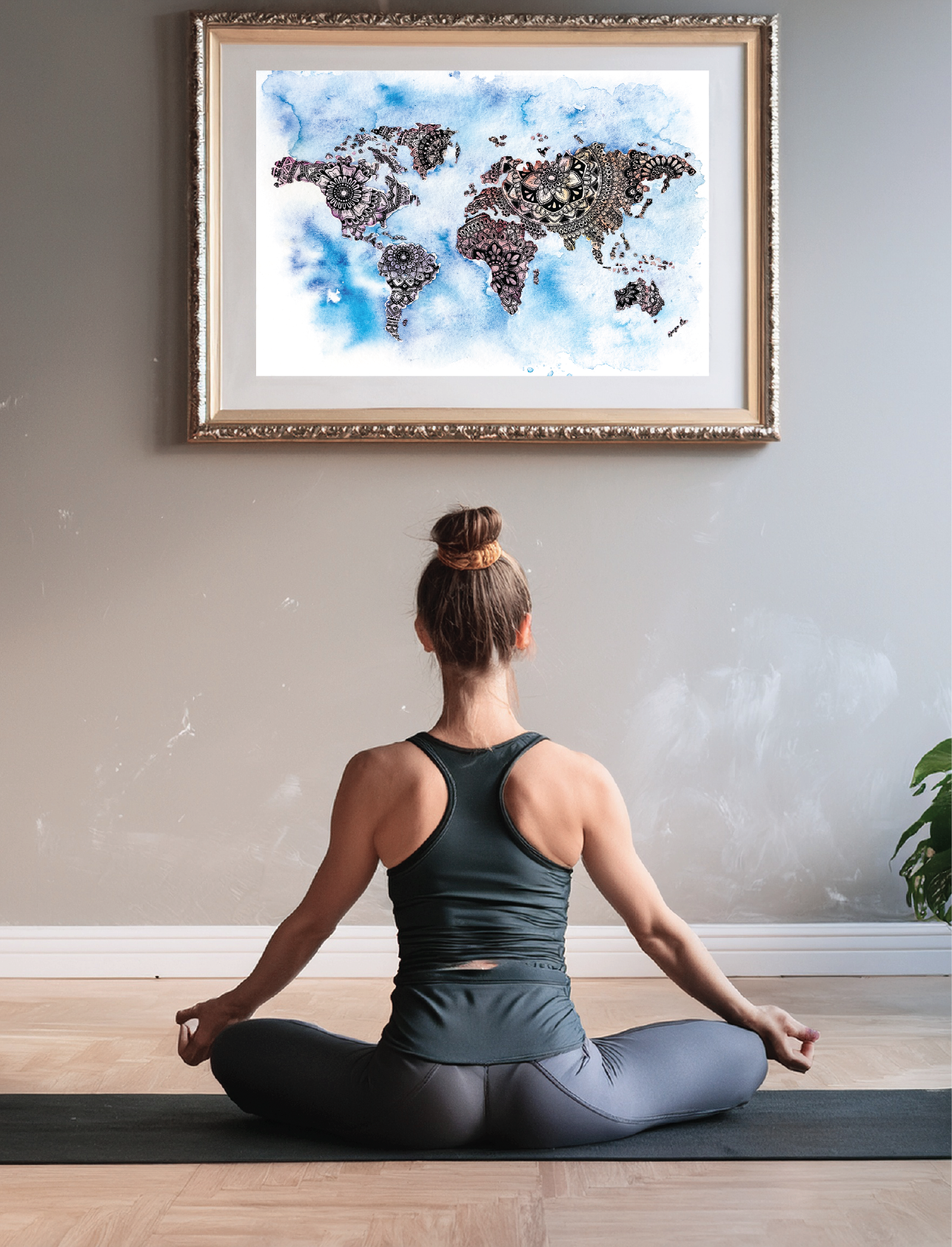 Wanderlust Mandala – Pastel World Map Watercolour Art Print