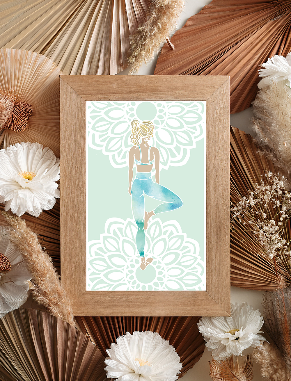 Yoga Art Print "Tree Pose – Vrksāsana – Hand-Drawn Art Illustration Print