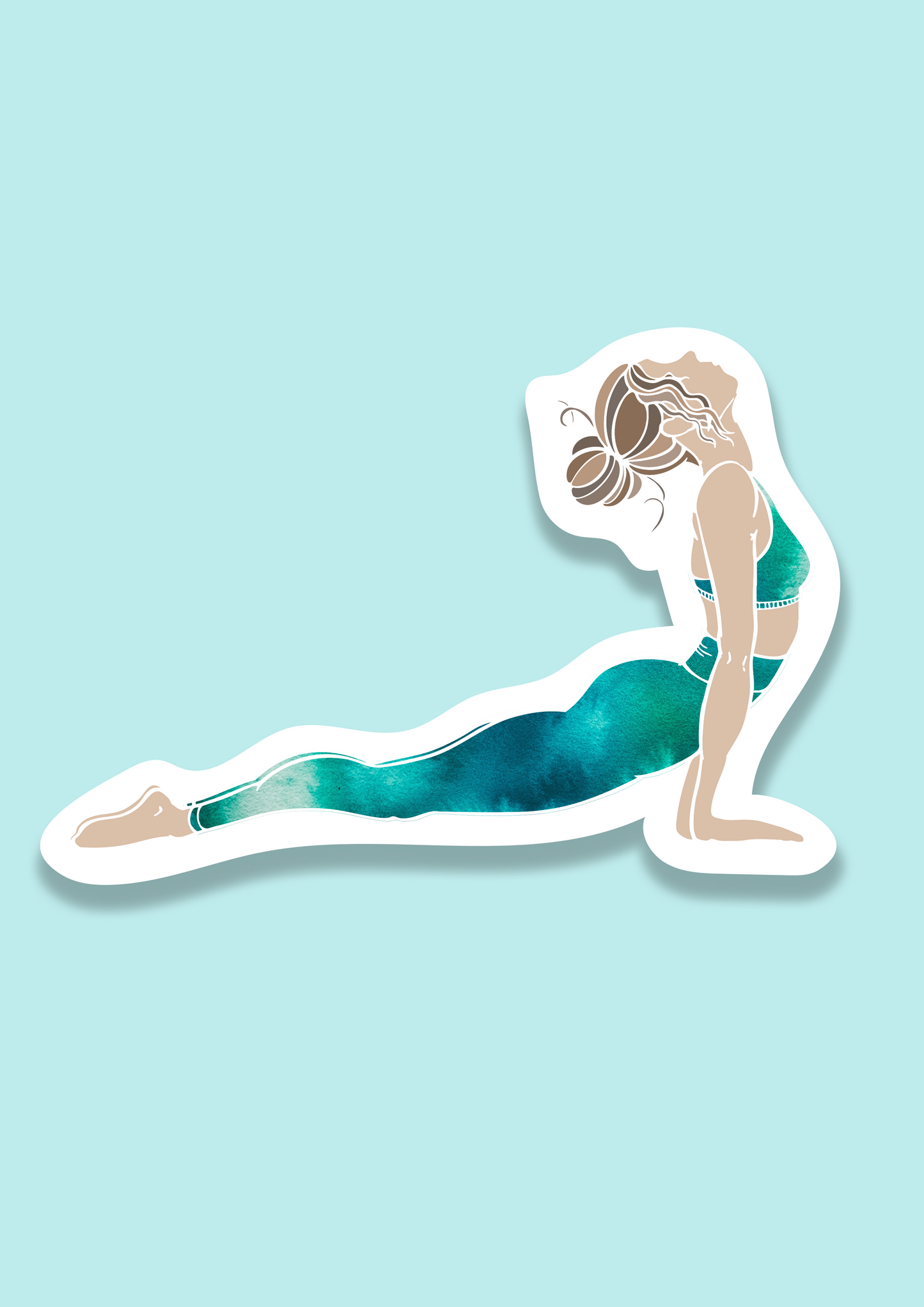 Yoga Girl Upward Facing Dog - Vinyl Sticker